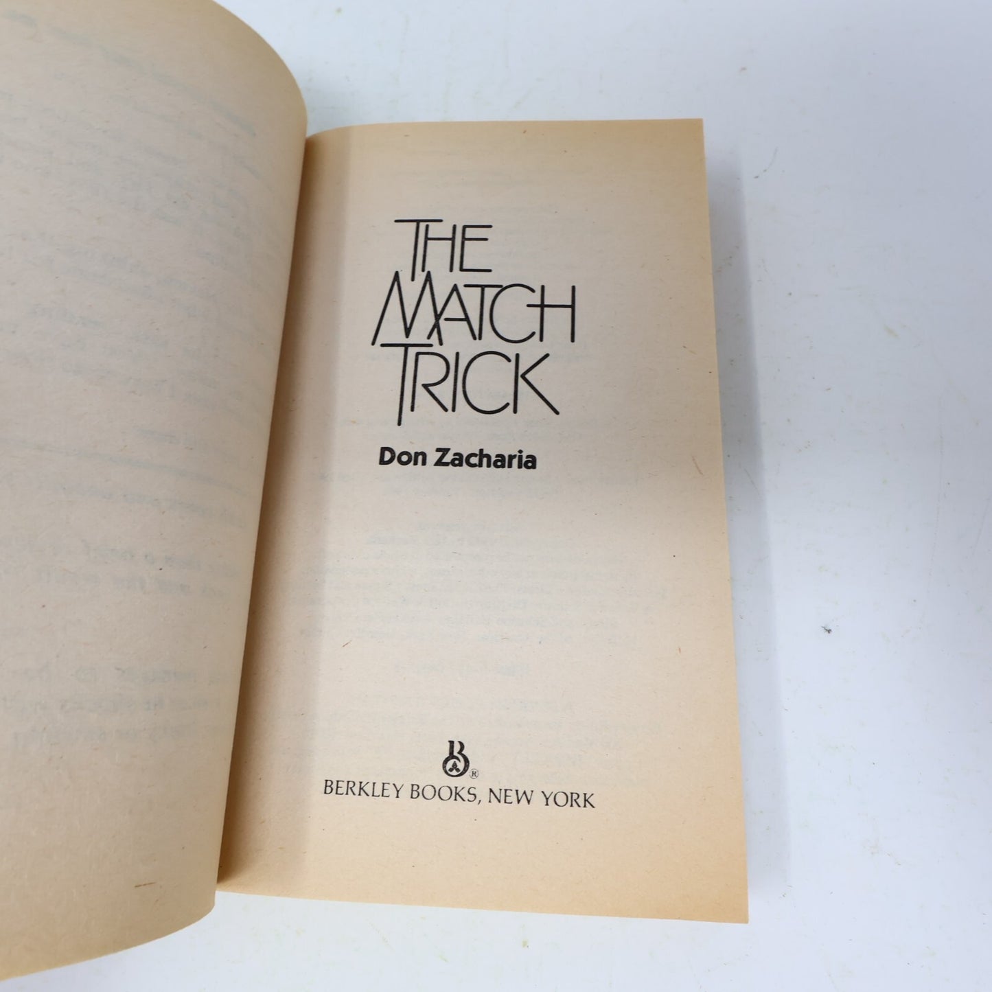 1984 The Match Trick Don Zacharia Berkley Eroticism Humor Paperback Book 80s PB