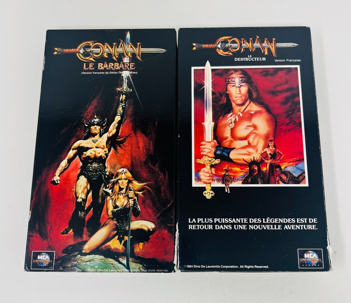 Conan Le Barbare/Destructeur Lot VHS NTSC Testés Français/French Schwarzenegger