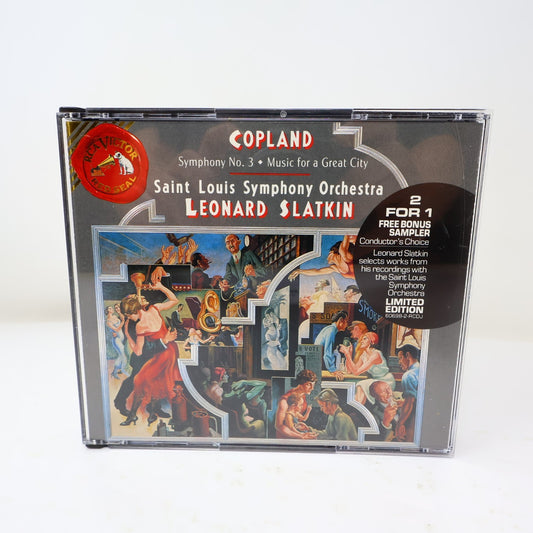 Aaron Copland Symphony No. 3/Music For a Great City CD Leonard Slatkin 1990