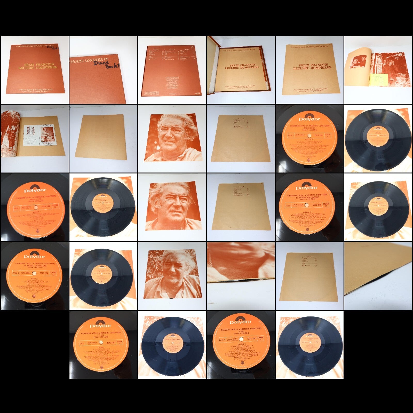 Félix Leclerc Lot 4 Disques Mon Fils/Chansons Dans La Mémoire Longtemps Record