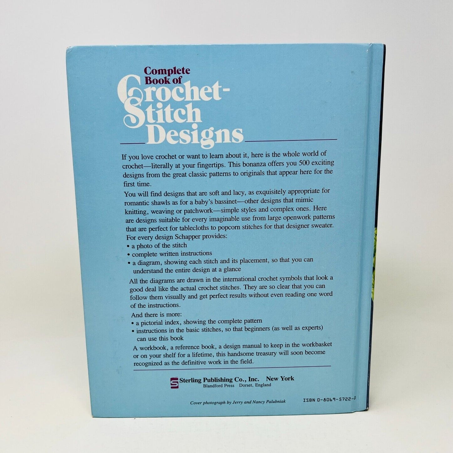 1985 Complete Book of Crochet Stitch-Designs by Linda P. Schapper HC Patterns