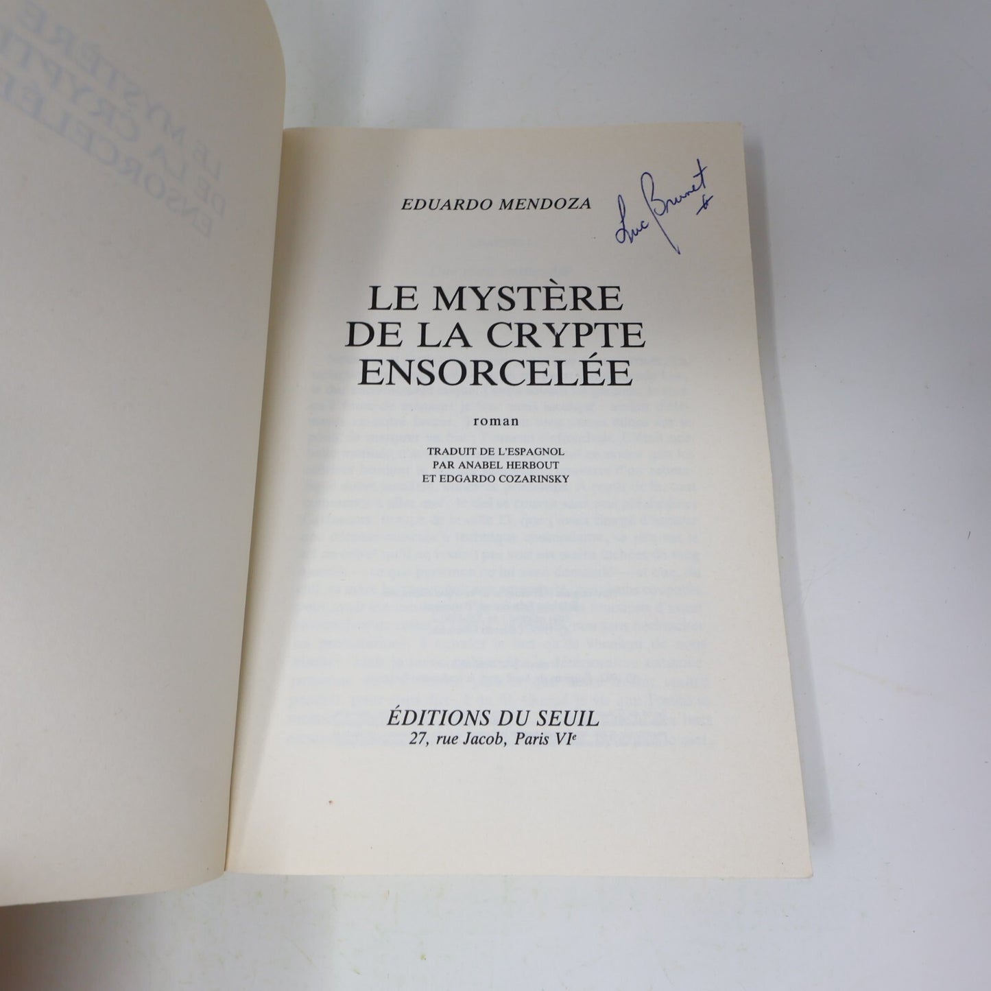 Eduardo Mendoza Lot 2 Livres Le Mystère de la Crypte Ensorcelée/Comédie Légère