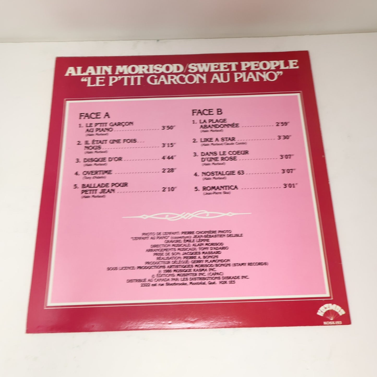 Alain Morisod/Sweet People Lot 2 Disques Percé/Le P'tit Garcon Au Piano Record