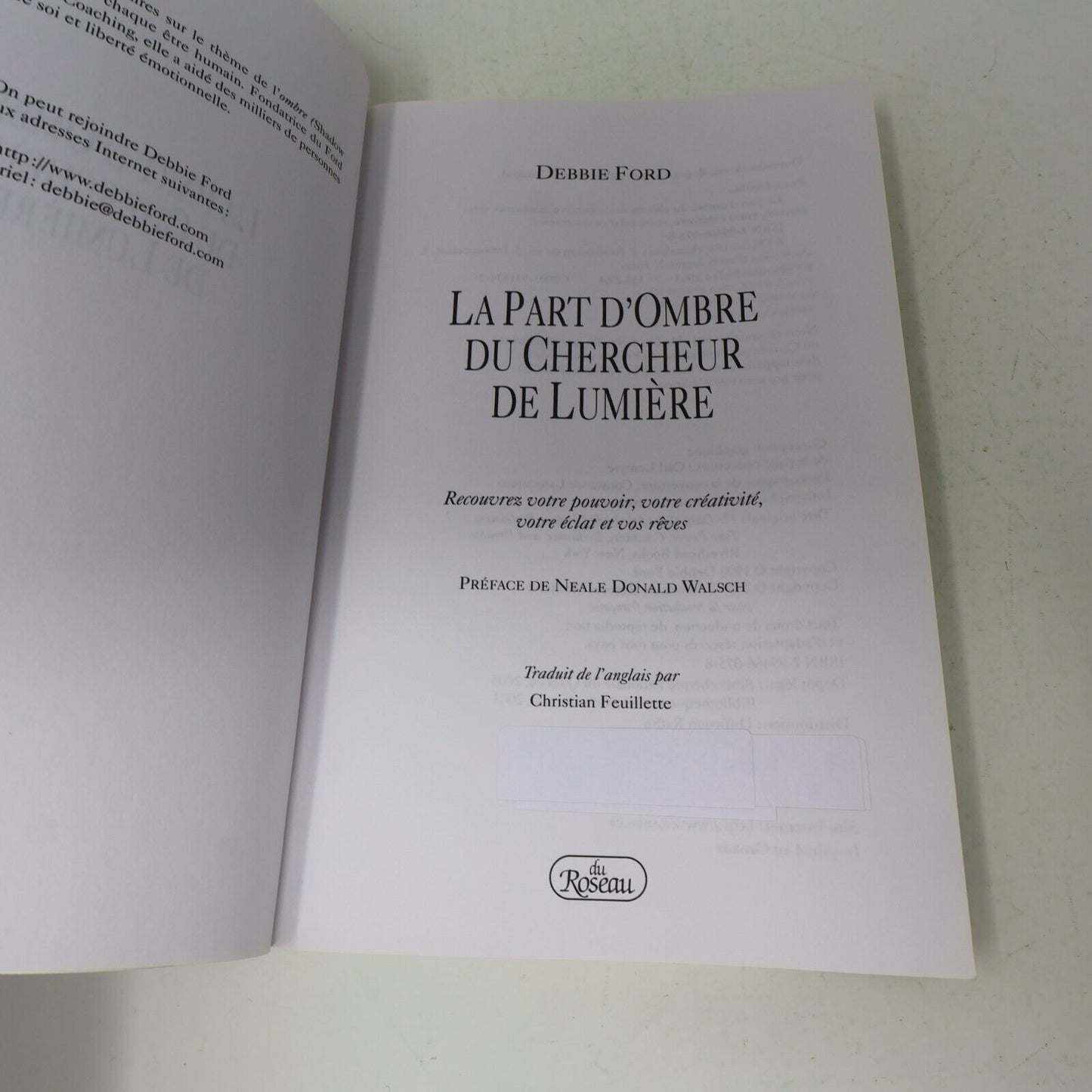 2003 La Part d'Ombre du Chercheur de Lumière Debbie Ford Croissance Personnelle