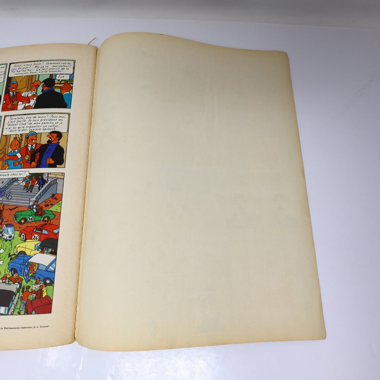 Tintin Coke en Stock Hergé Casterman 1958 B24 EO 19' Belge Couverture Manquante