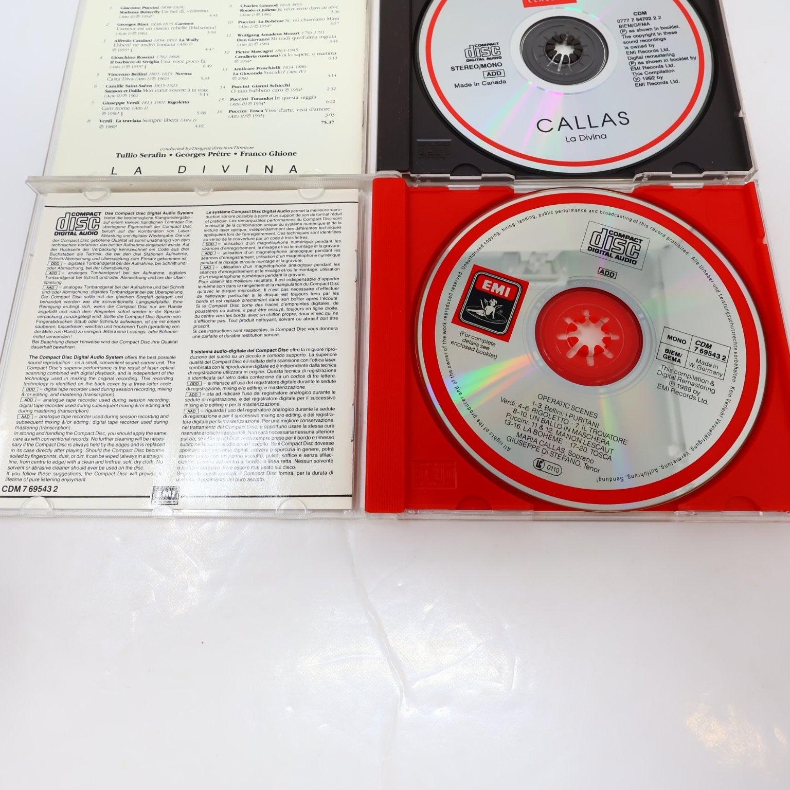 Maria Callas 5 CD Lot Bellini Norma/Opera Arias/La Divina/Duos/L'Art de Maria