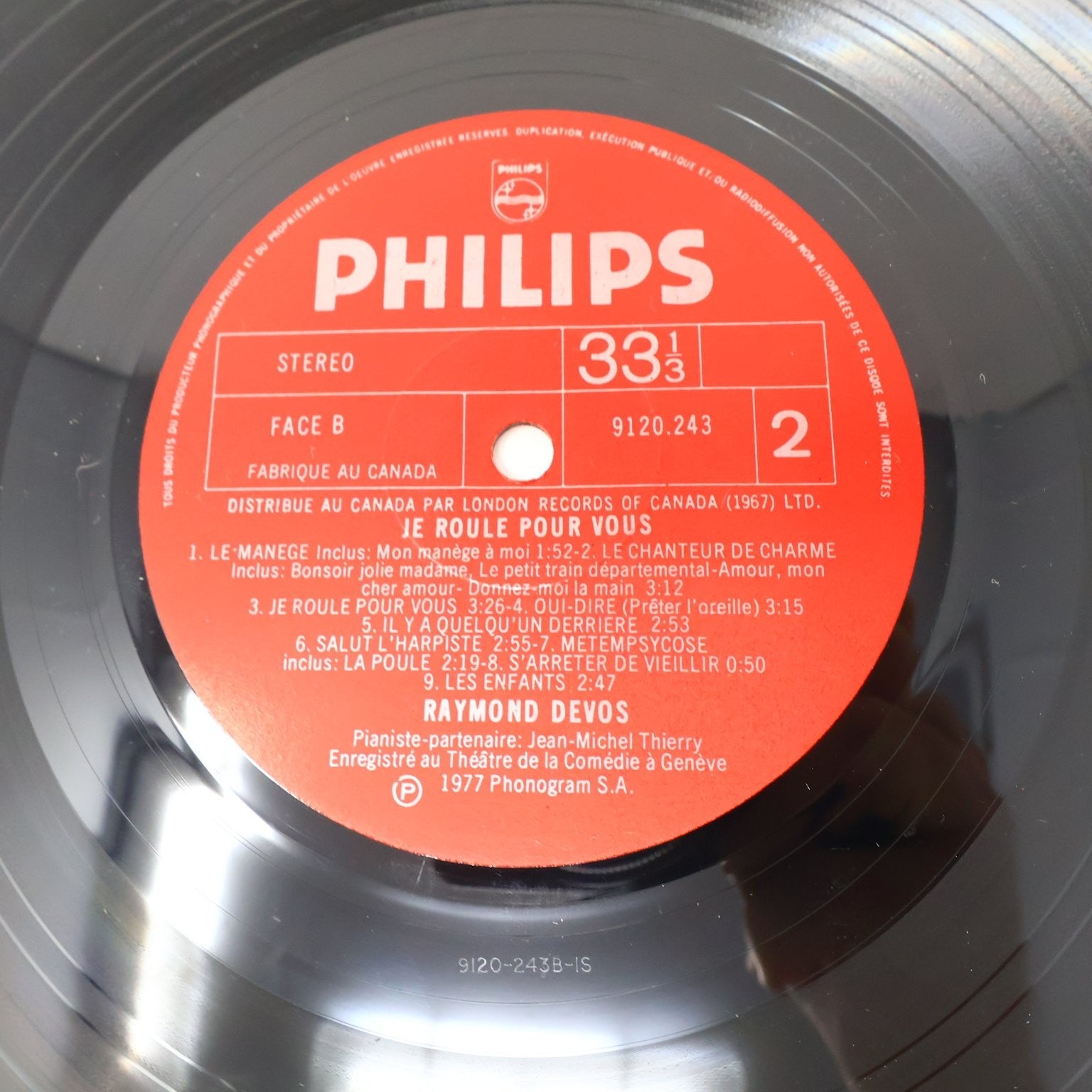Raymond Devos Je Roule Pour Vous LP Record 1977 Philips French Humor 9120 243