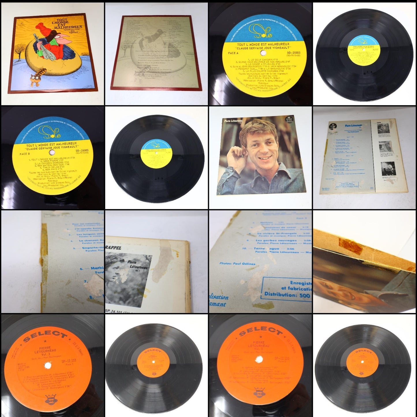 Pop Québécois 1960-70-80s Lot 20 Disques LP Thibeault/Baillargeon/Brault/Toupin