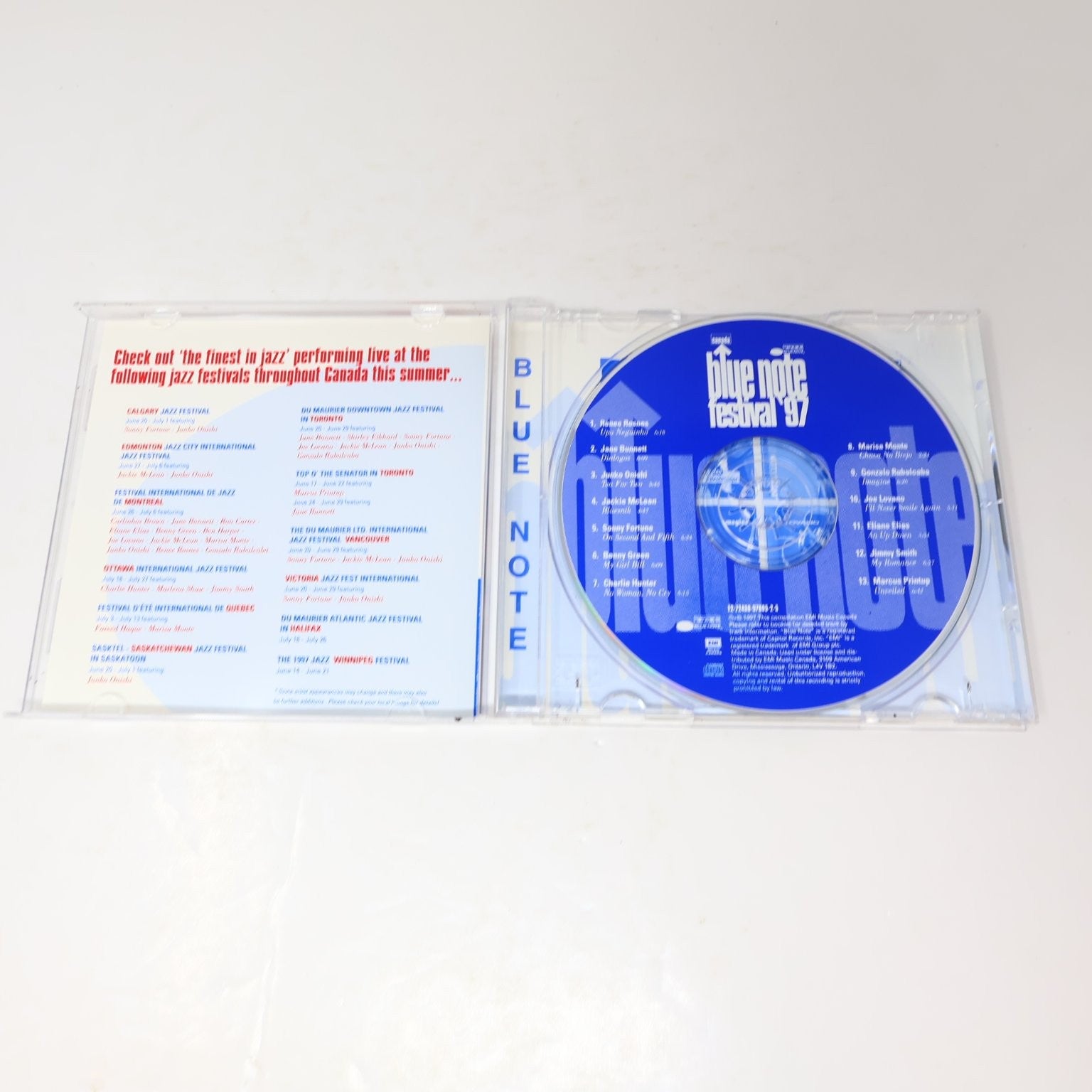 Blue Note Festival '97 CD Jazz Compilation EMI Canada Jane Bunnet/Joe Lovano