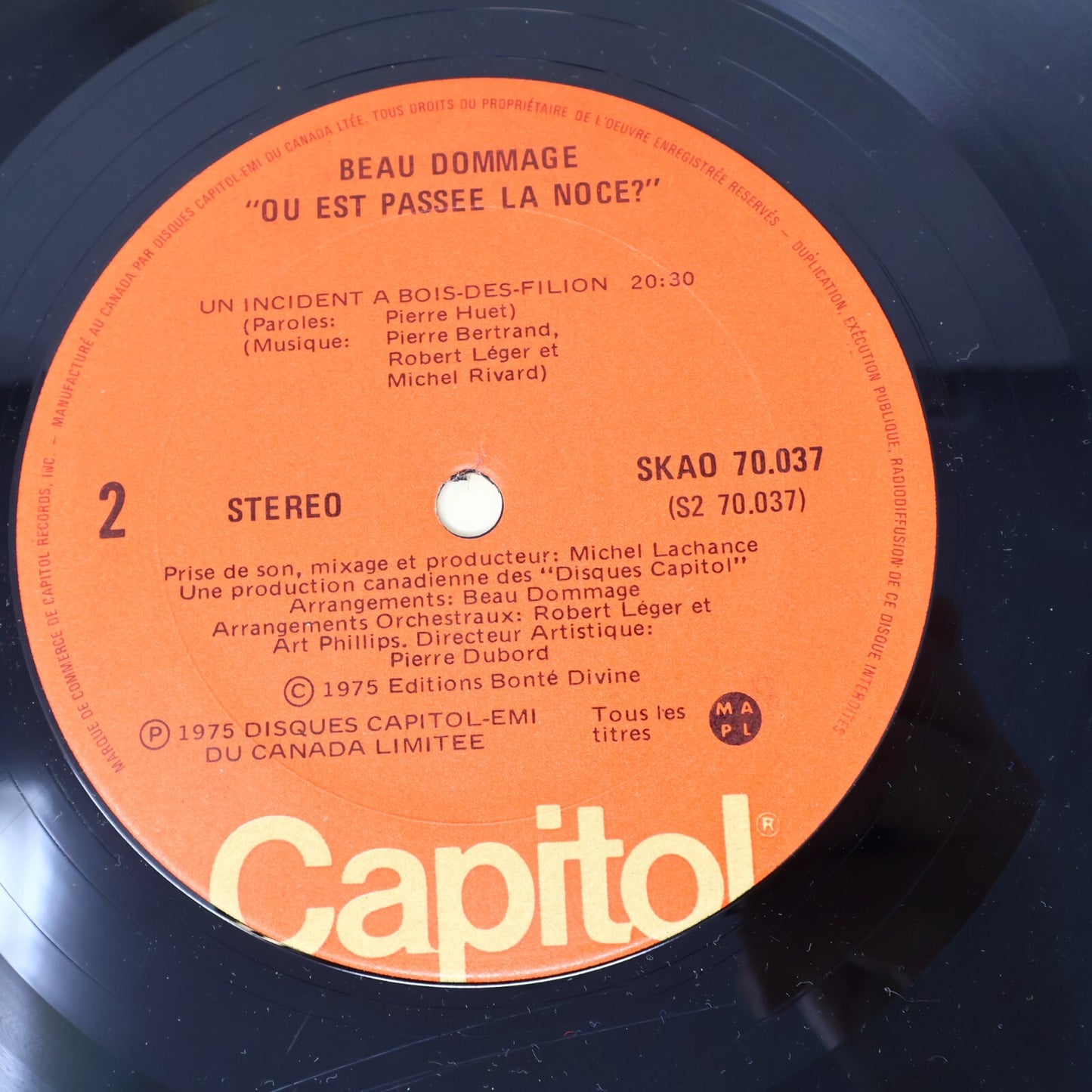 Beau Dommage/Michel Rivard Lot 3 Disques Vinyl Record Ou est Passé la Noce?
