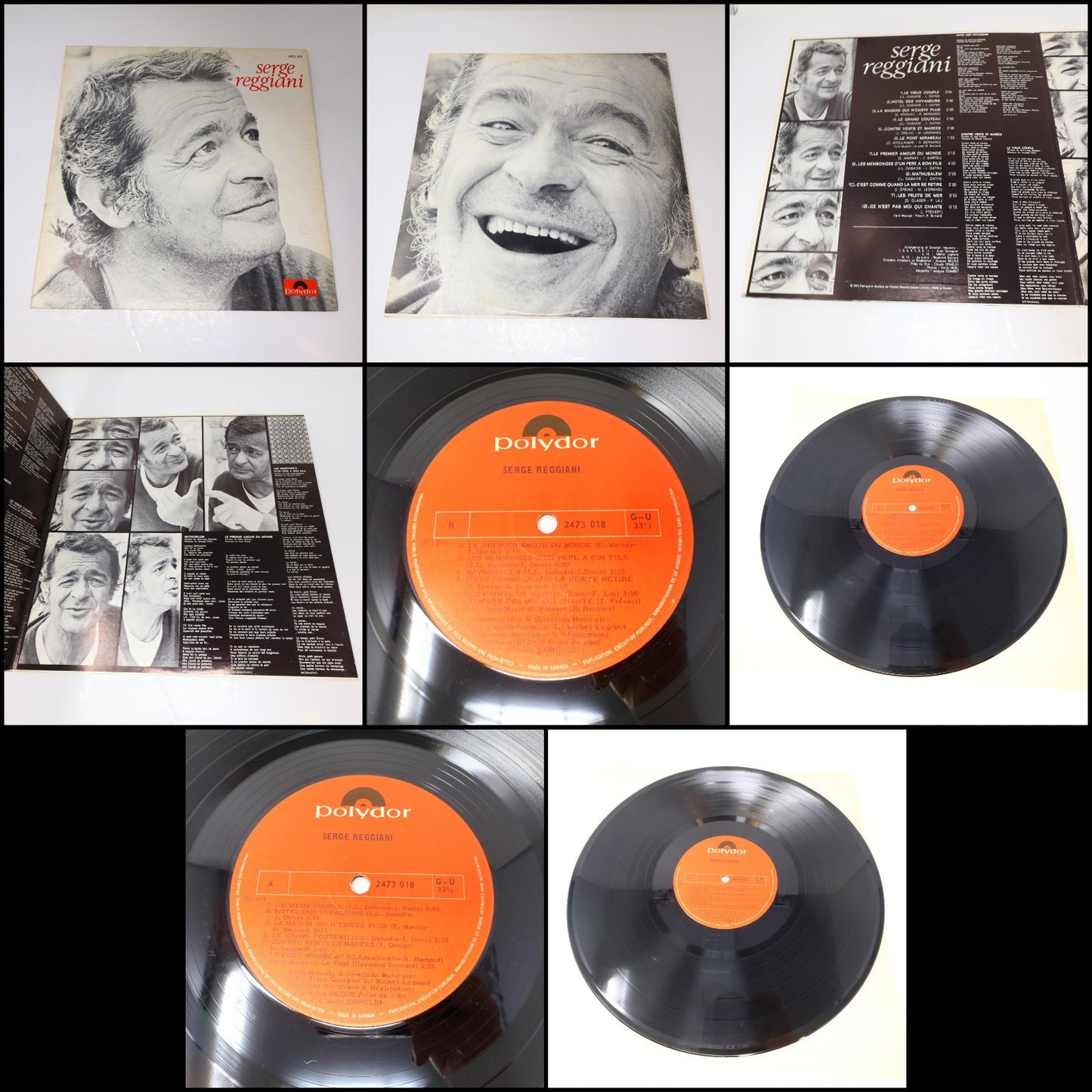 Serge Reggiani Lot 4 Disques Record Bon A Tirer/Éponyme Polydor Canada 70s VG+