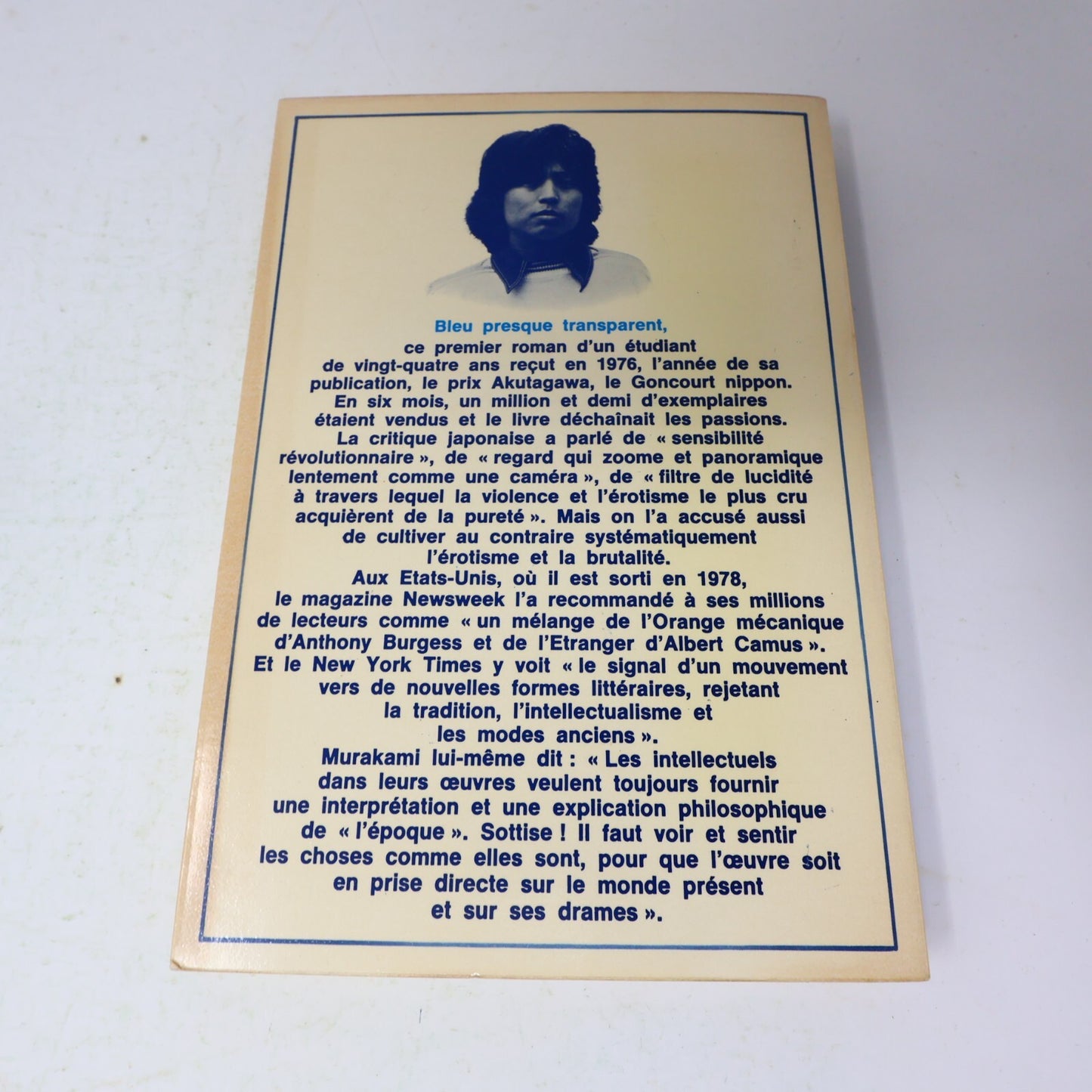 1978 Bleu Presque Transparent Ryū Murakami Robert Laffont Littérature Japonaise