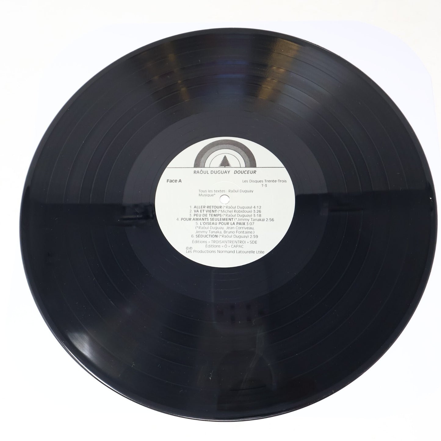 Raôul Duguay Douceur Disque LP Record 1985 T-3 Québécois Trente-Trois Raoul