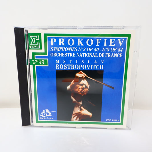 Prokofiev Symphonies N° 2 Op. 40 - N° 3 Op. 44 CD Mstislav Rostropovich Erato