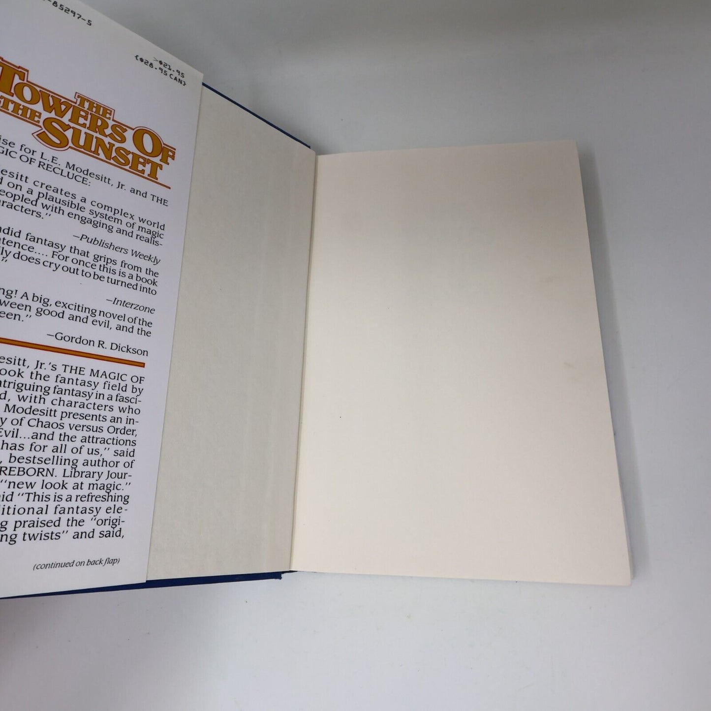 1992 The Towers of the Sunset L. E. Modesitt 1st Edition 1st Print TOR Hardcover