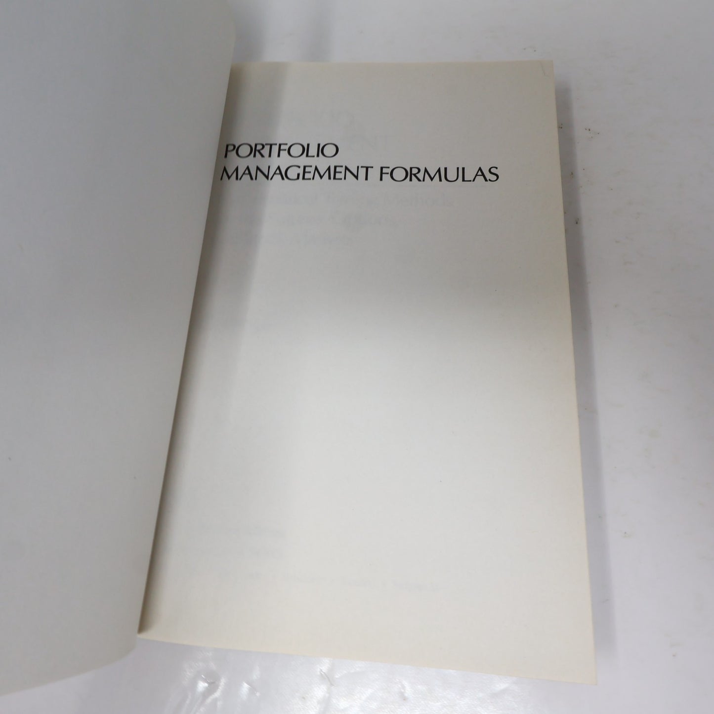 Portfolio Management Formulas Mathematical Trading Methods Ralph Vince Wiley HC