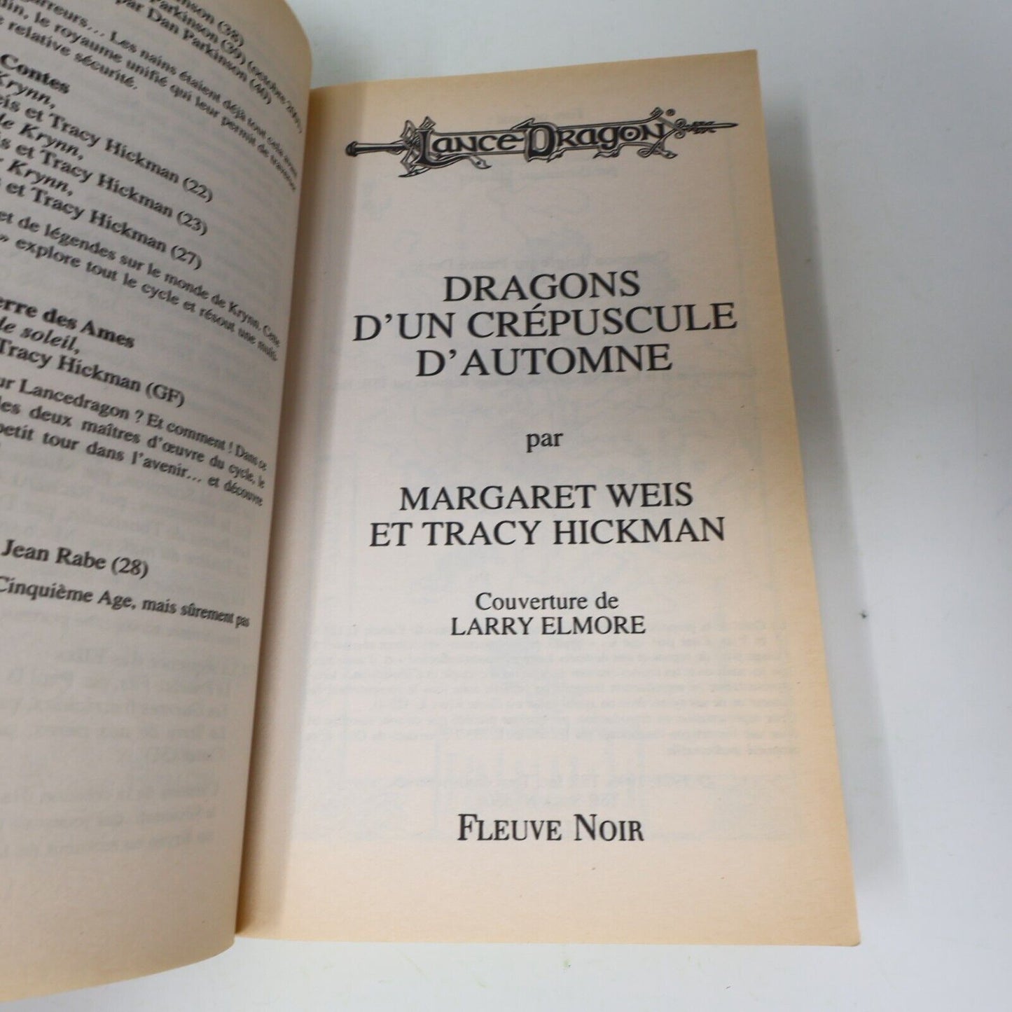 LanceDragon Dragons d'un Crépuscule d'Automne Margaret Weis/Tracy Hickman 2001