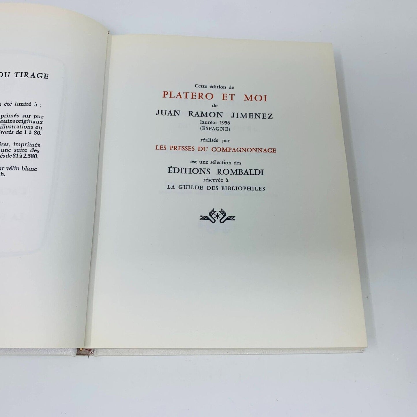 1964 Platero et Moi Rombaldi Nobel Littérature Juan Ramon Jimenez Picasso Cover