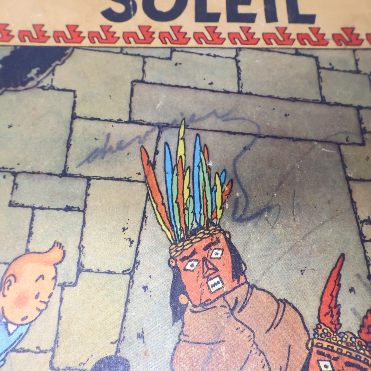 Tintin Le Temple du Soleil Hergé Casterman B3 1949 EO 2 Symboles Incas BD