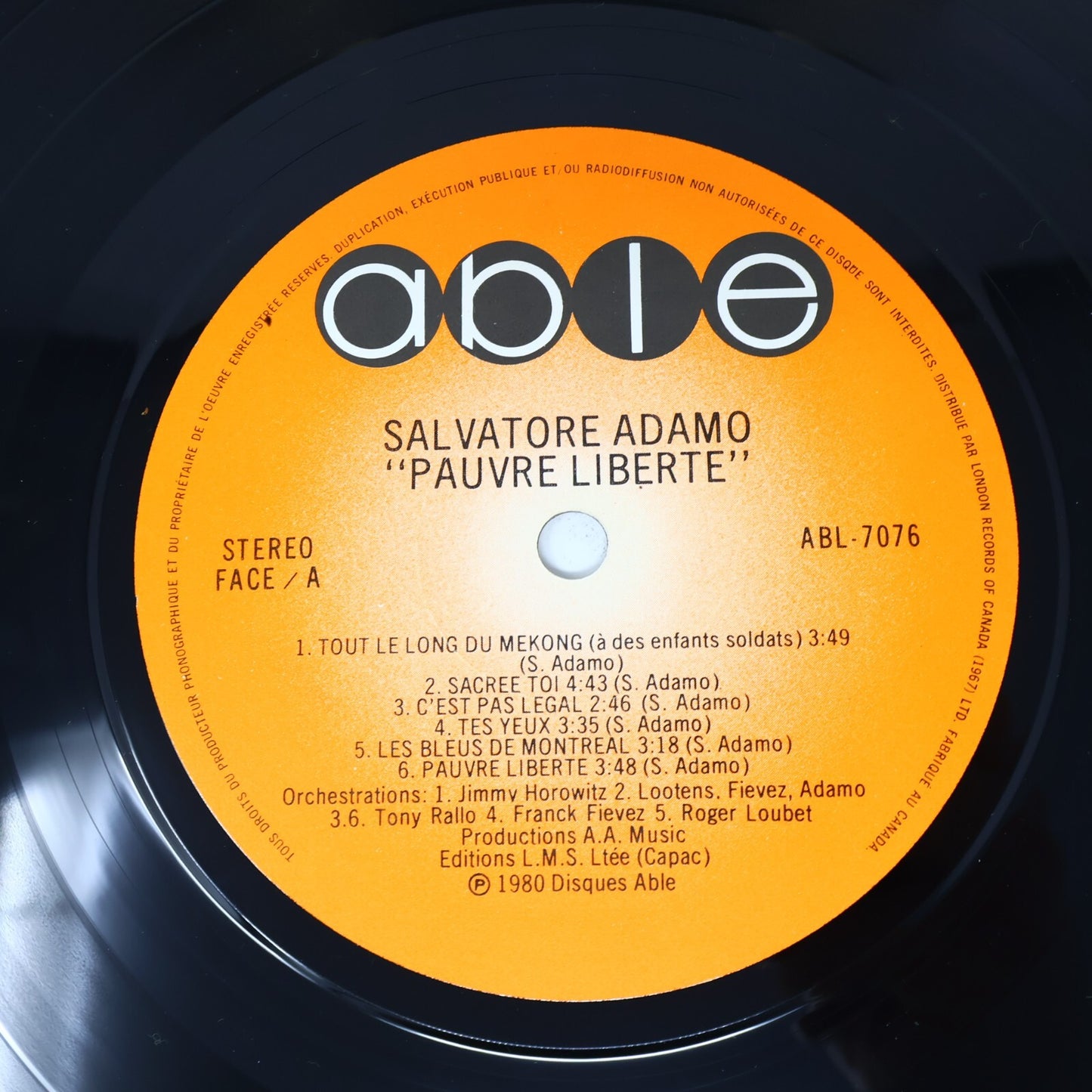 Adamo Lot 8 Disques Pauvre Liberté/Olympia 71/Jusqu'à L'Amour Record Vinyl LP
