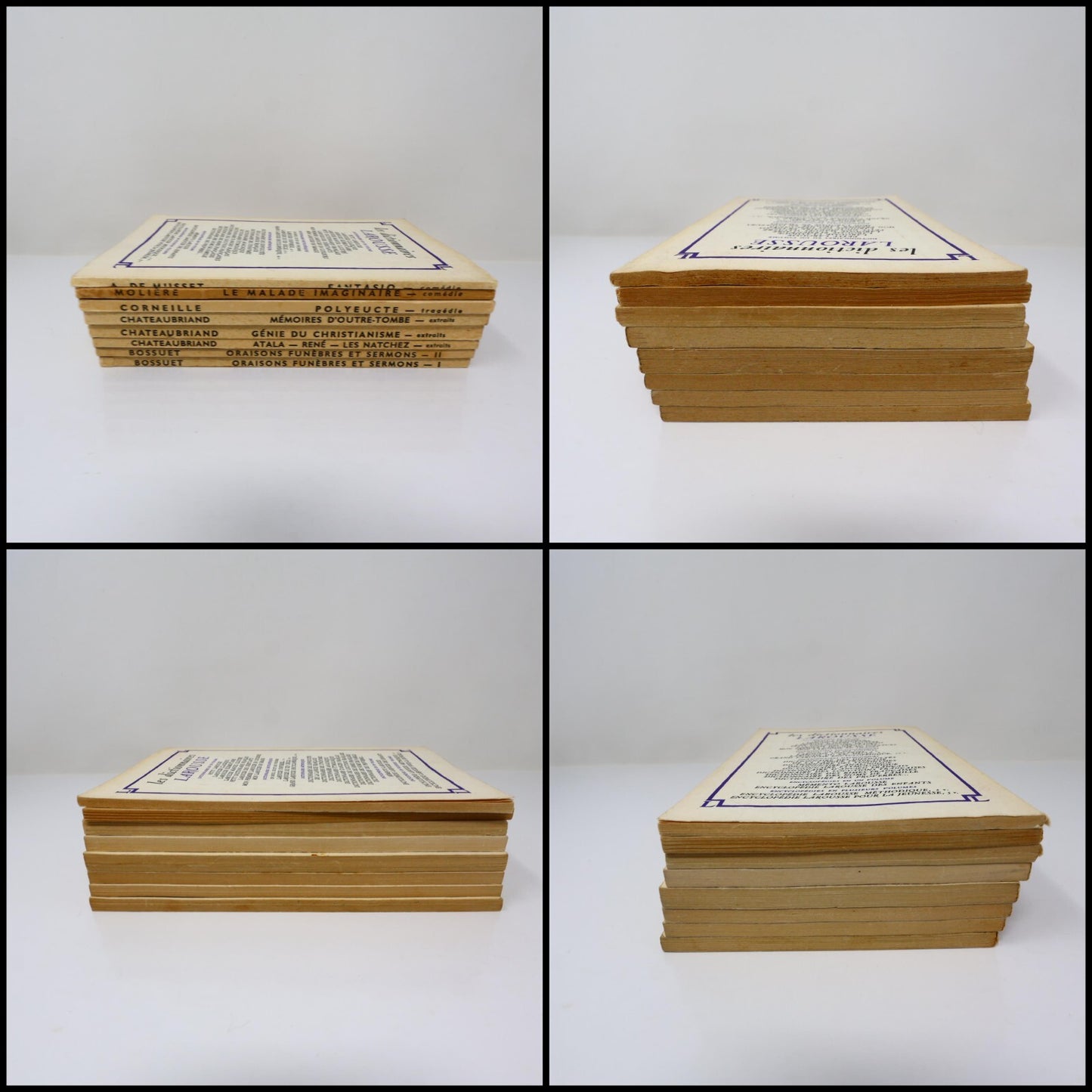 Classiques Larousse Lot 8 Livres Molière/Corneille/Bossuet/Musset/Chateaubriand
