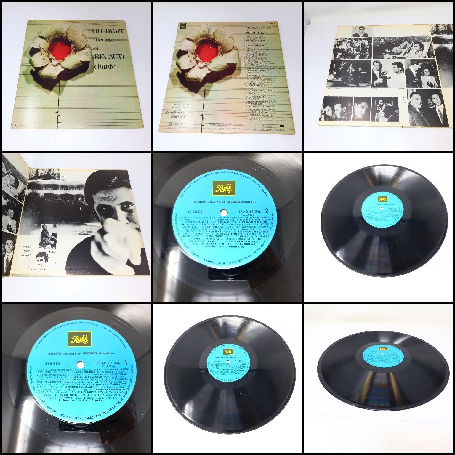 Gilbert Bécaud Lot 13 Disques Record Olympia/Ami/L'Important C'est La Rose 70s