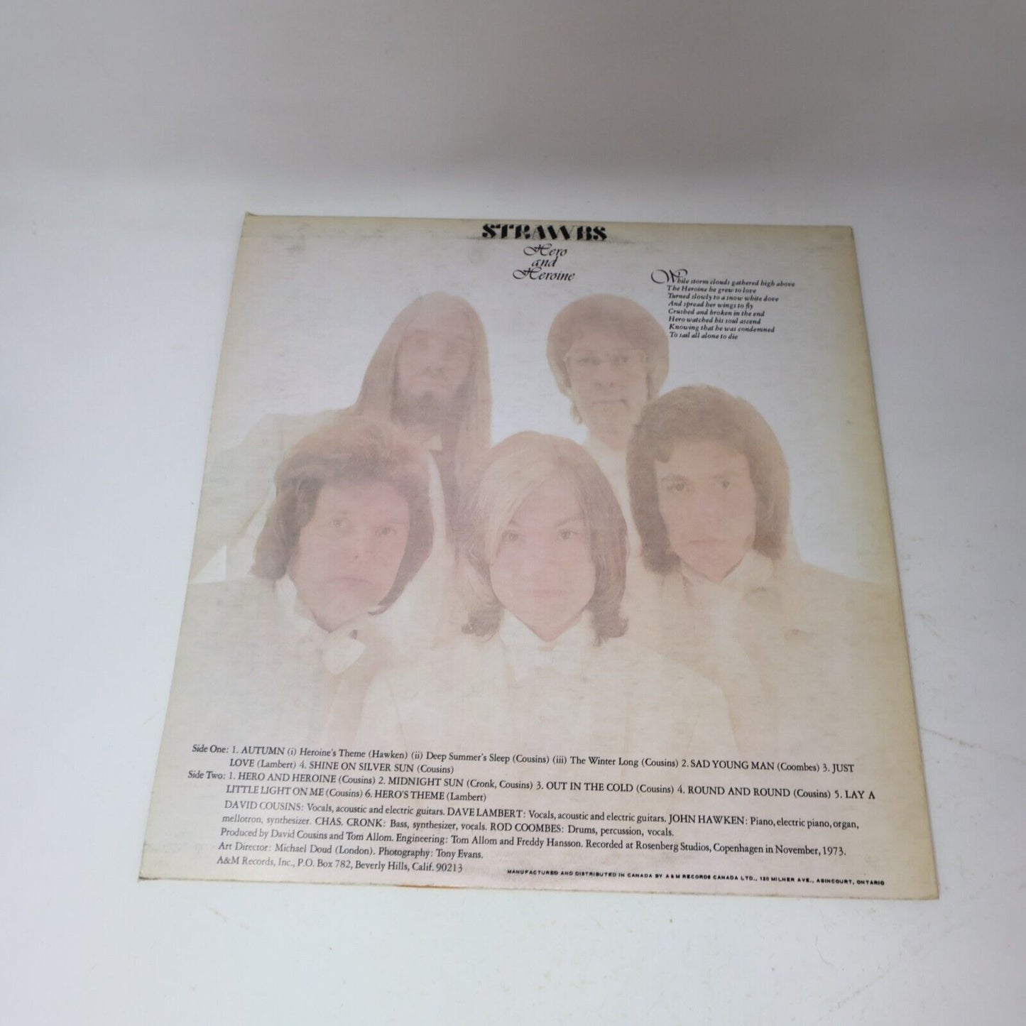 Strawbs Hero And Heroine LP Record Vinyl 1974 Canada A&M Records SP-3607 1970s