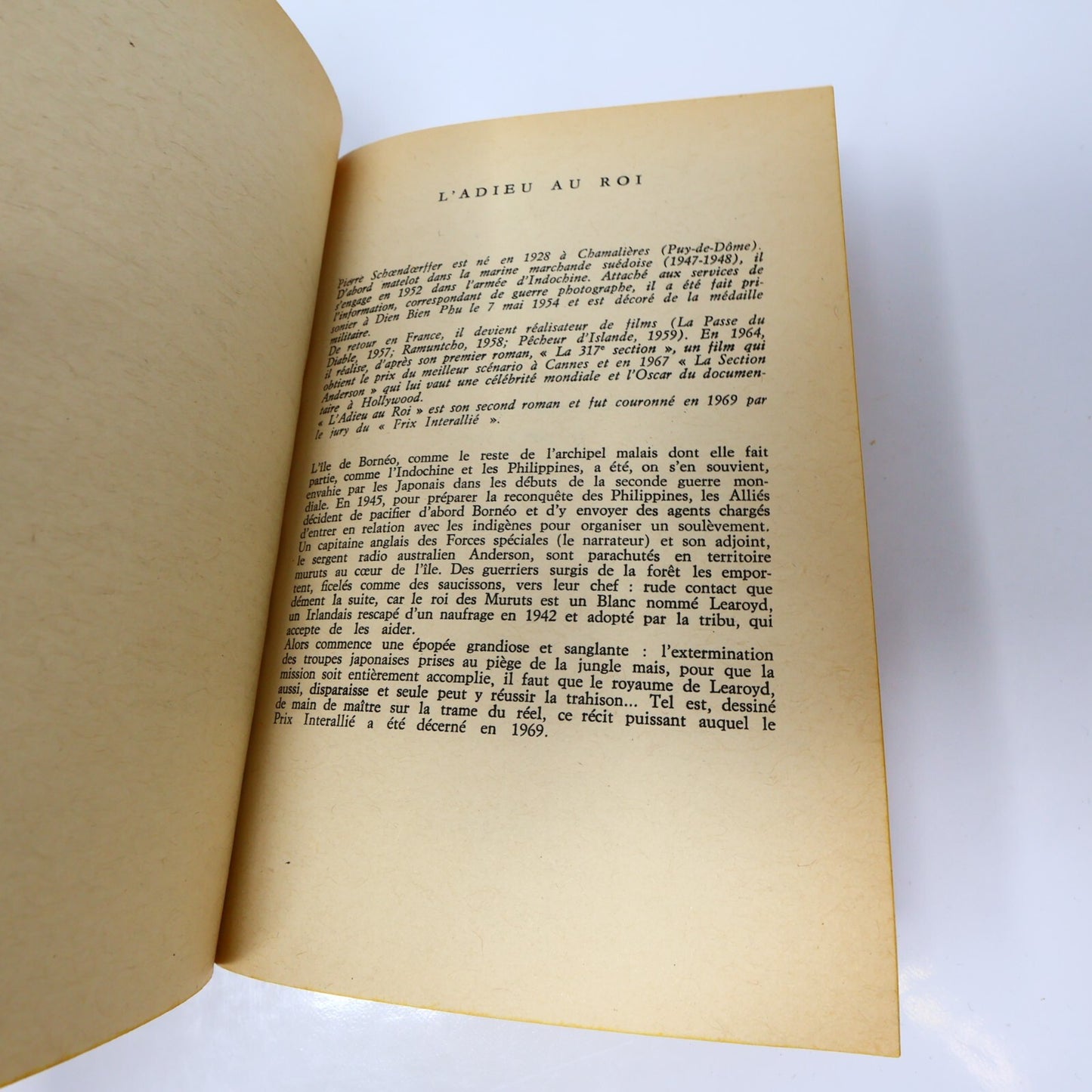 Pierre Schoendoerffer Lot 2 Livres Poche Le Crabe-Tambour/L'Adieu au Roi Roman