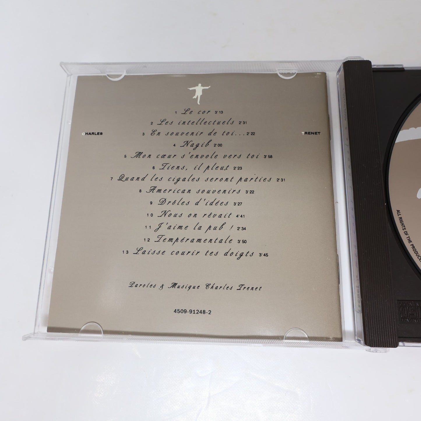Trenet Mon Coeur S'envole CD 1992 Le Cor/Les Intellectuels/Tiens, Il Pleut/Nagib