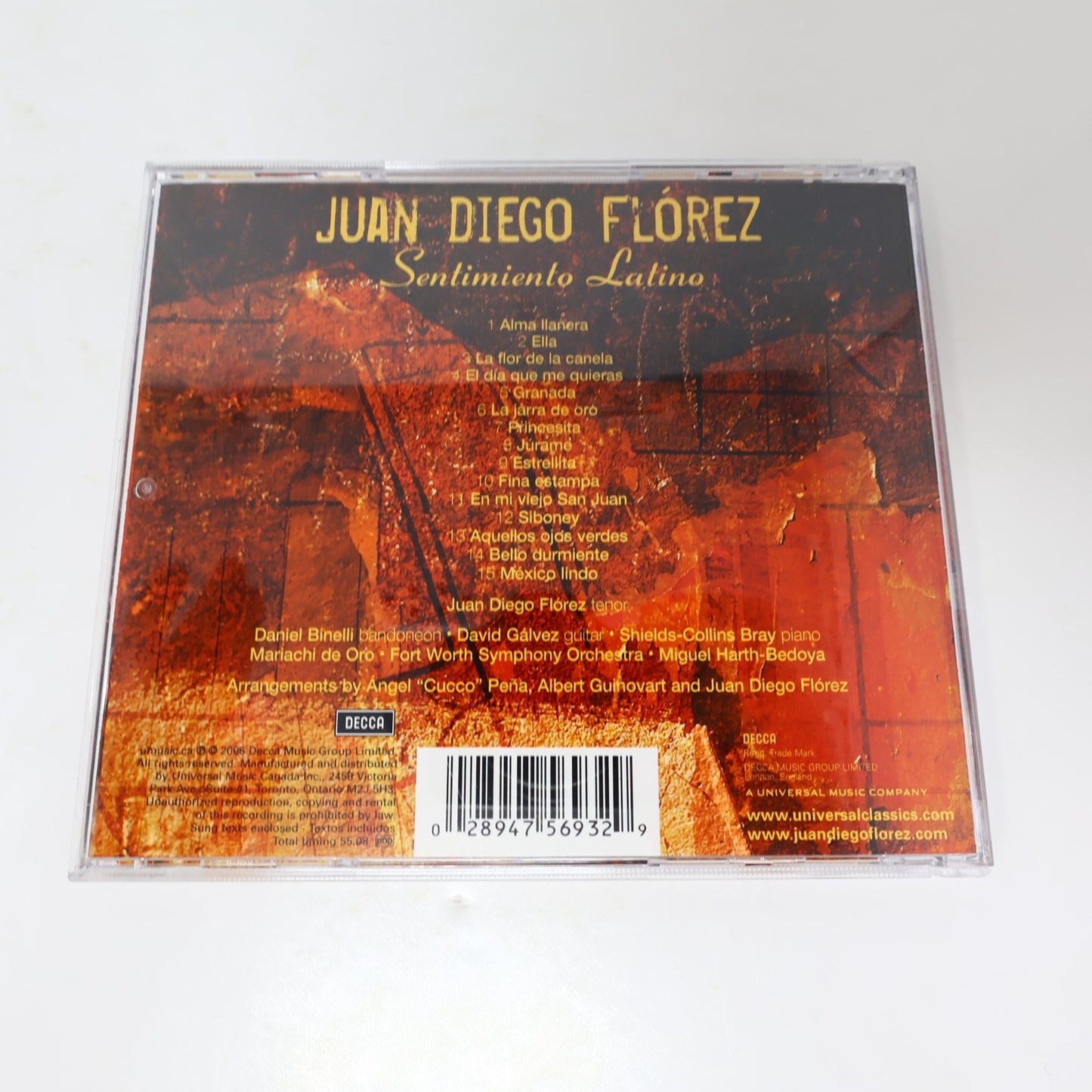 Juan Diego Florez CD Sentimiento Latino Decca Alma Llanera/Ella/Princesita 2006