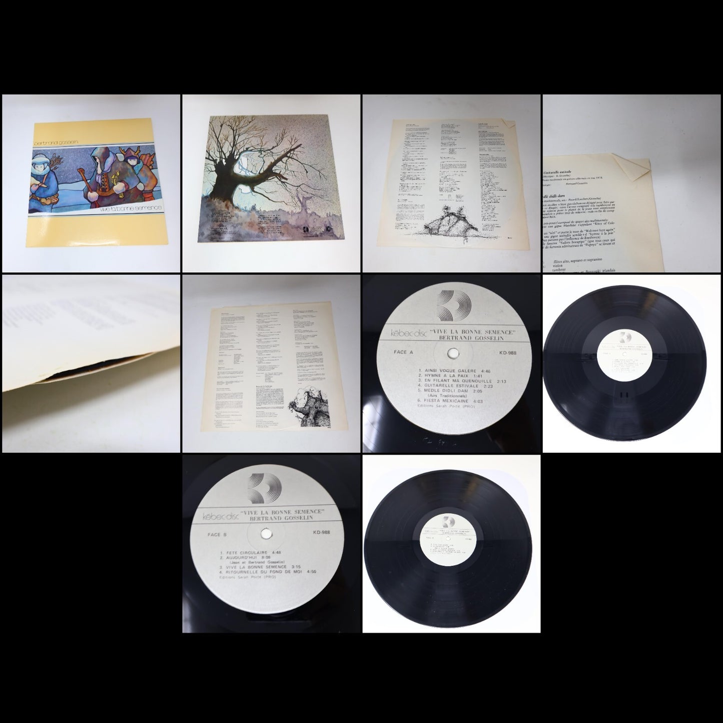 Rock/Pop/Folk/Funk Québécois 70s Lot 8 Disques Toubabou/Julien/Barde/Connivence