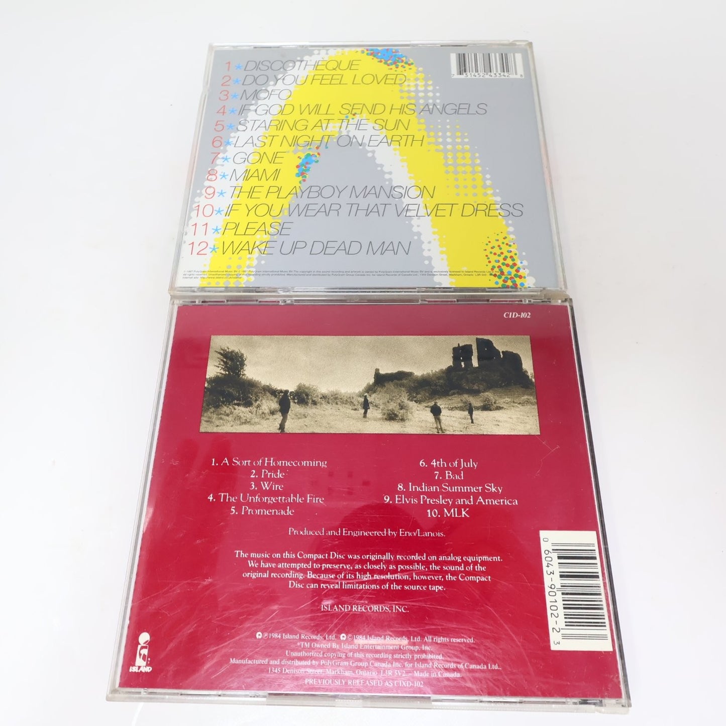 U2 Pop & The Unforgettable Fire 2 CD Lot 1984/1997 Albums Rock Island Pride