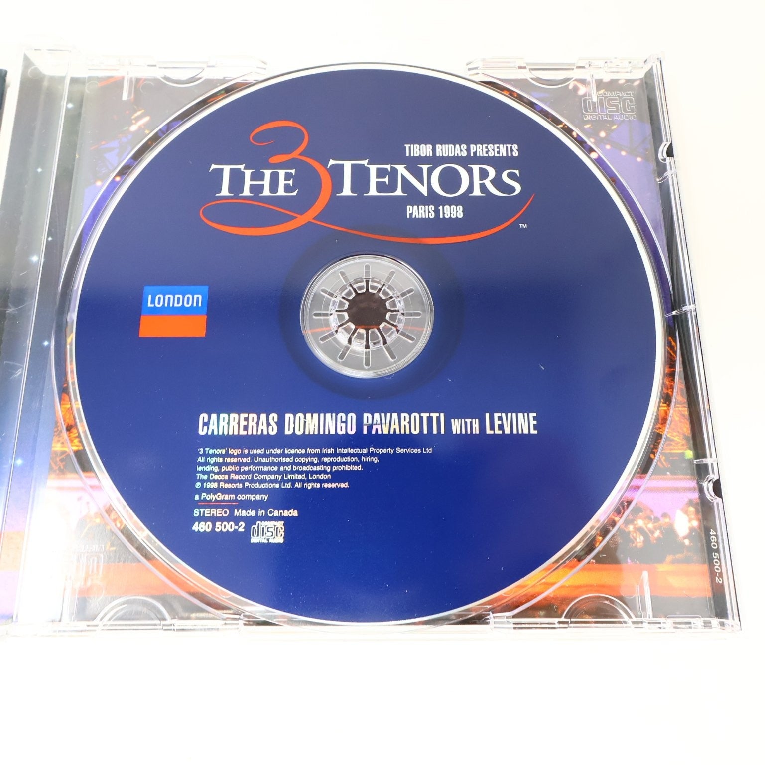 Carreras Domingo Pavarotti The 3 Tenors Paris 1998 CD London Classical