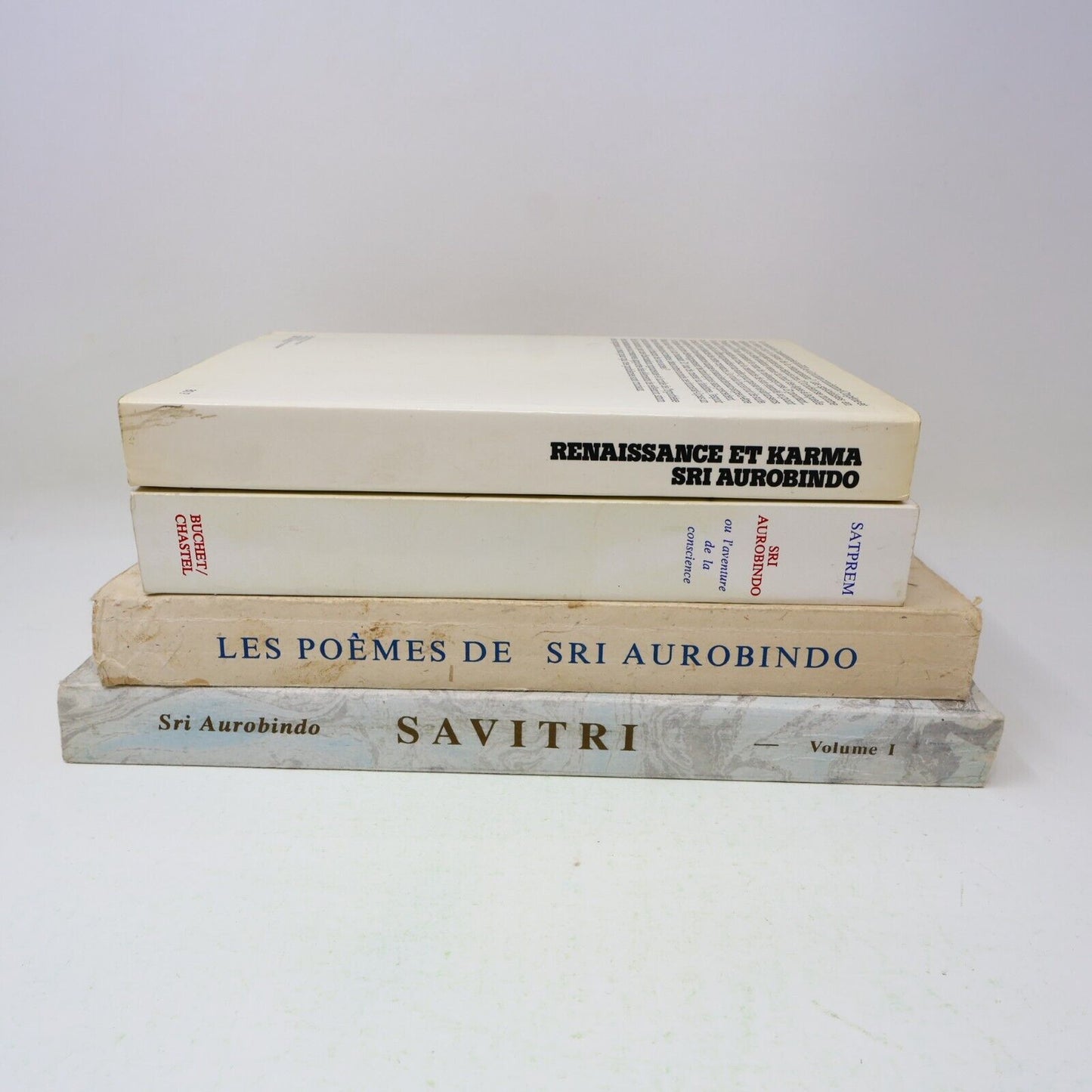 Lot 4 Livres Sri Aurobindo Savitri Poèmes Conscience Renaissance Karma Français