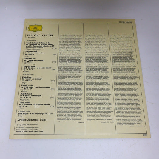 Frédéric Chopin Krystian Zimerman Piano Polonaise Préludes LP Record 2530 826
