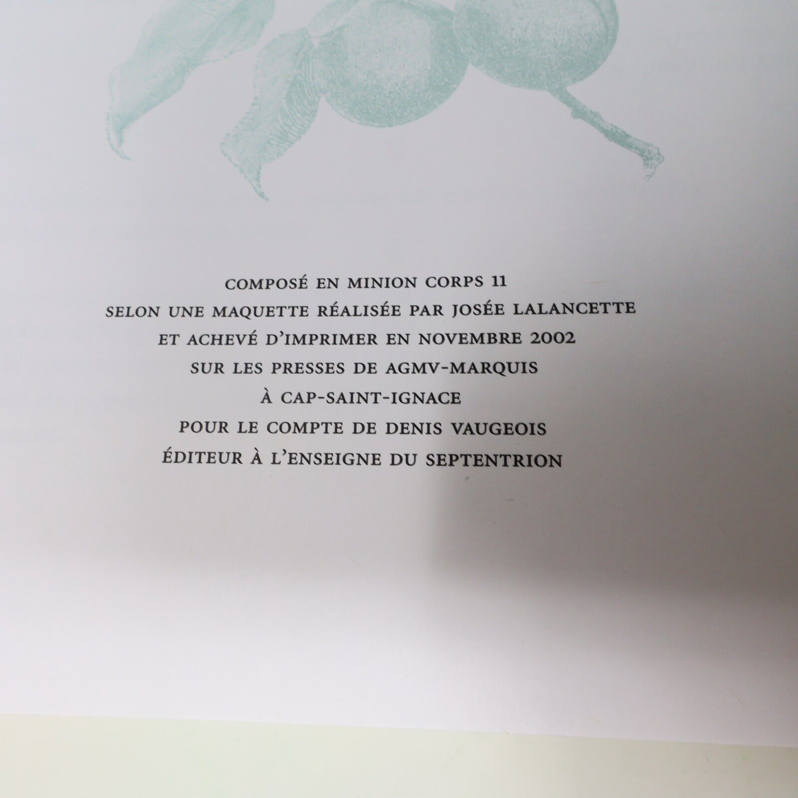 2002 Les Fruits du Québec Histoire et Traditions Signé Paul-Louis Martin Livre