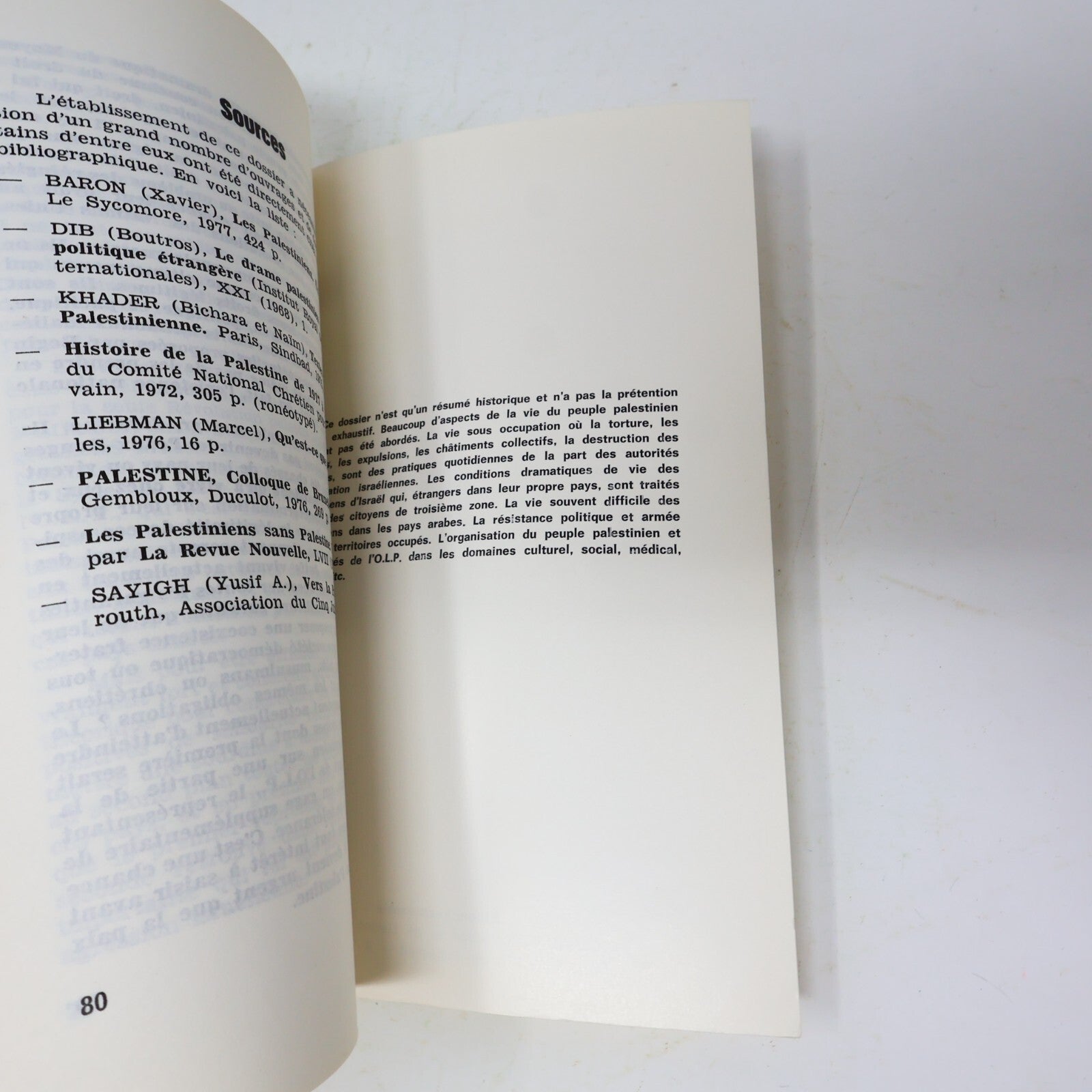 Apartheid et Sionisme/Le Peuple Palestinien Lot 2 Livres Khader/Bajoit/Pirard PB