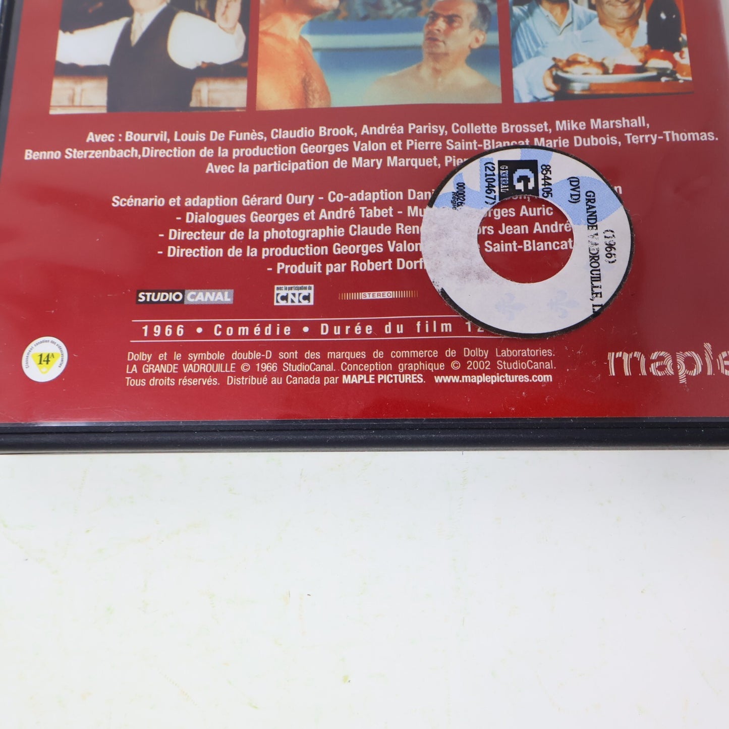 La Grande Vadrouille DVD Maple NTSC Louis de Funès Bourvil Oury 2002 Français