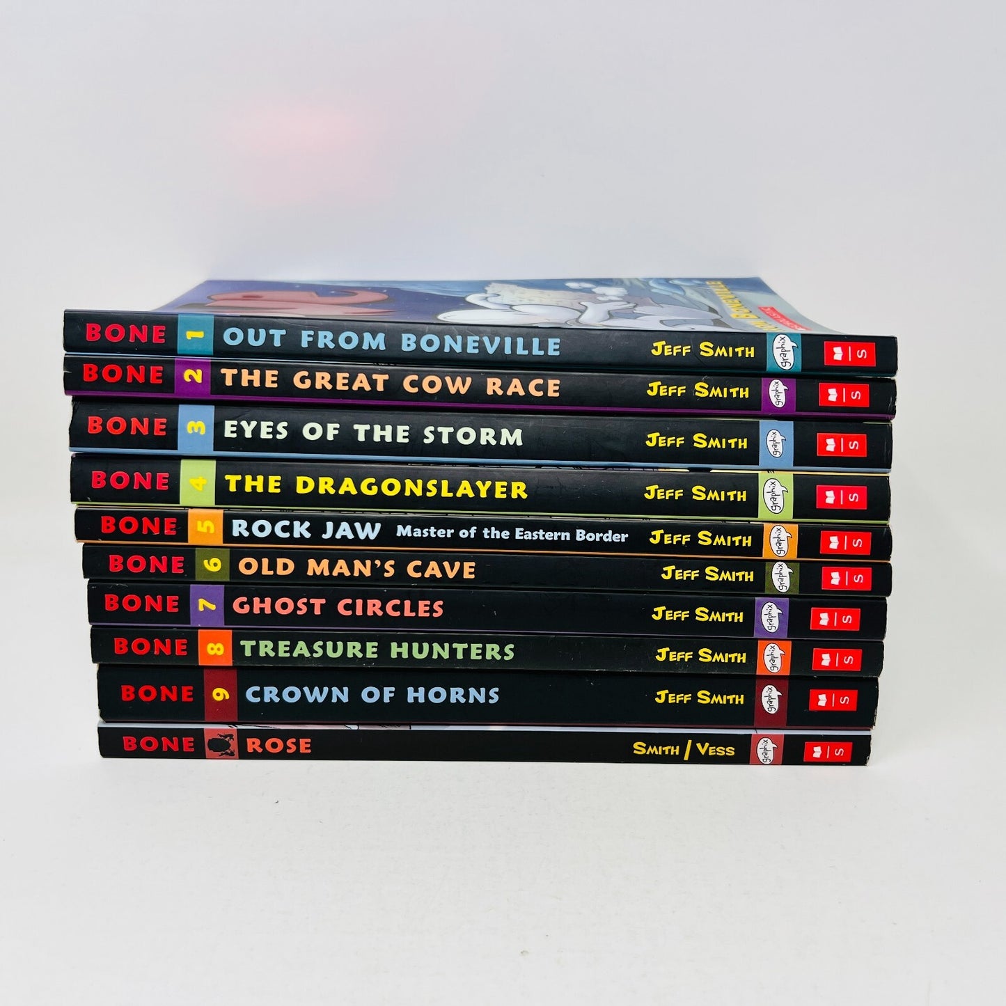 Bone Lot 10 Comics by Jeff Smith Paperback Scholastics #1-9 + Rose Set Bundle