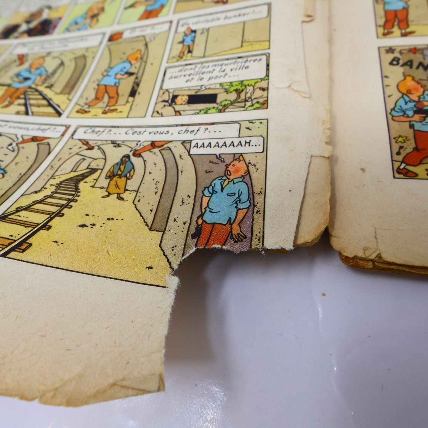 Tintin Au Pays de l'Or Noir Hergé Casterman 1950 B4 EO HC Français Mauvais État
