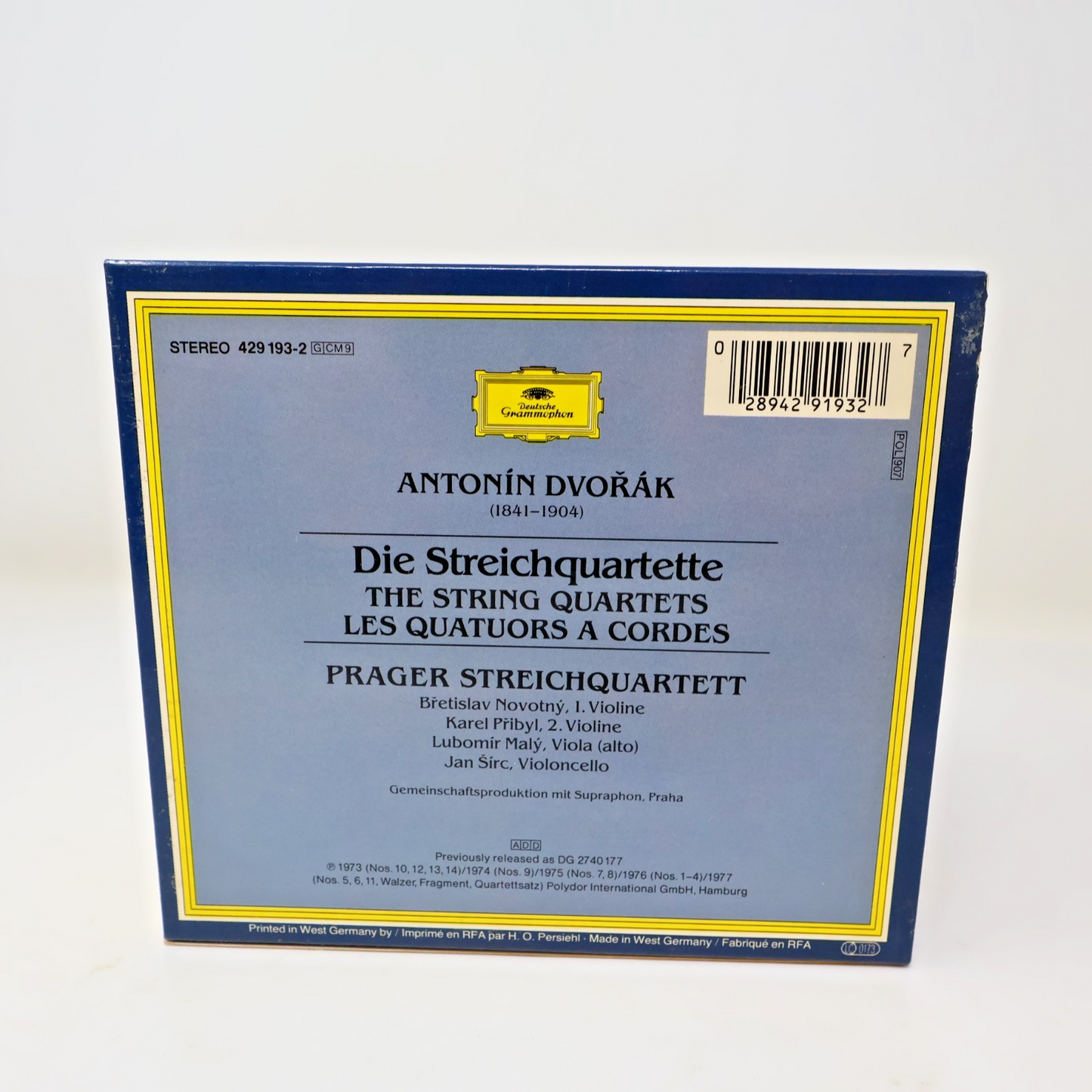 Antonín Dvořák The String Quartets/Die Streichquartette Boxset CD 429 193-2