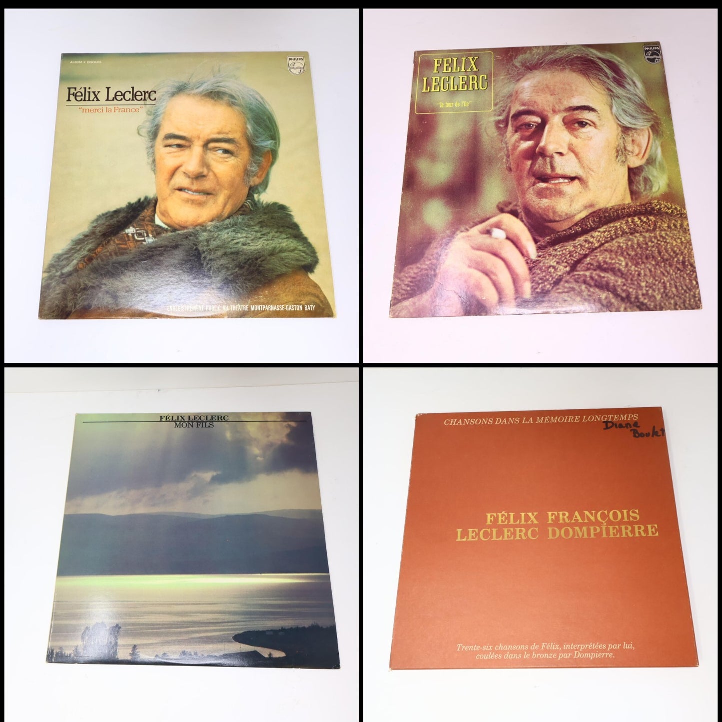 Félix Leclerc Lot 4 Disques Mon Fils/Chansons Dans La Mémoire Longtemps Record