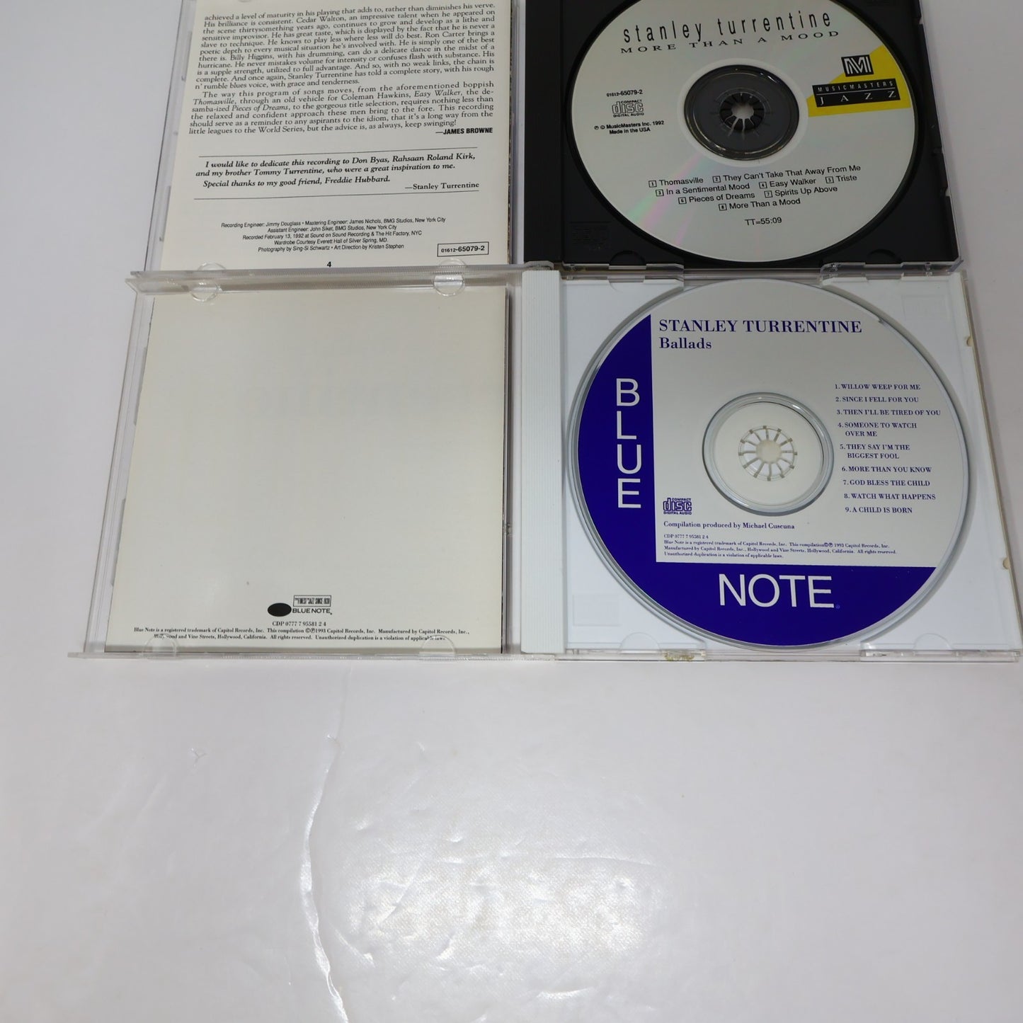 Stanley Turrentine 2 CD Lot Ballads/More Than A Mood Blue Note/MusicMasters Jazz