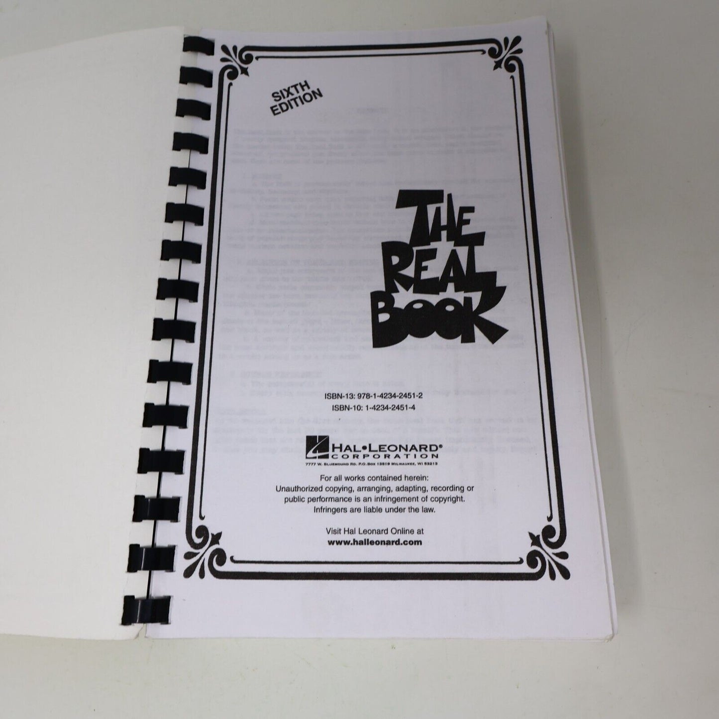 2007 The Real Book #1 Sixth Edition by Hal Leonard Corp Music Songbook Jazz PB