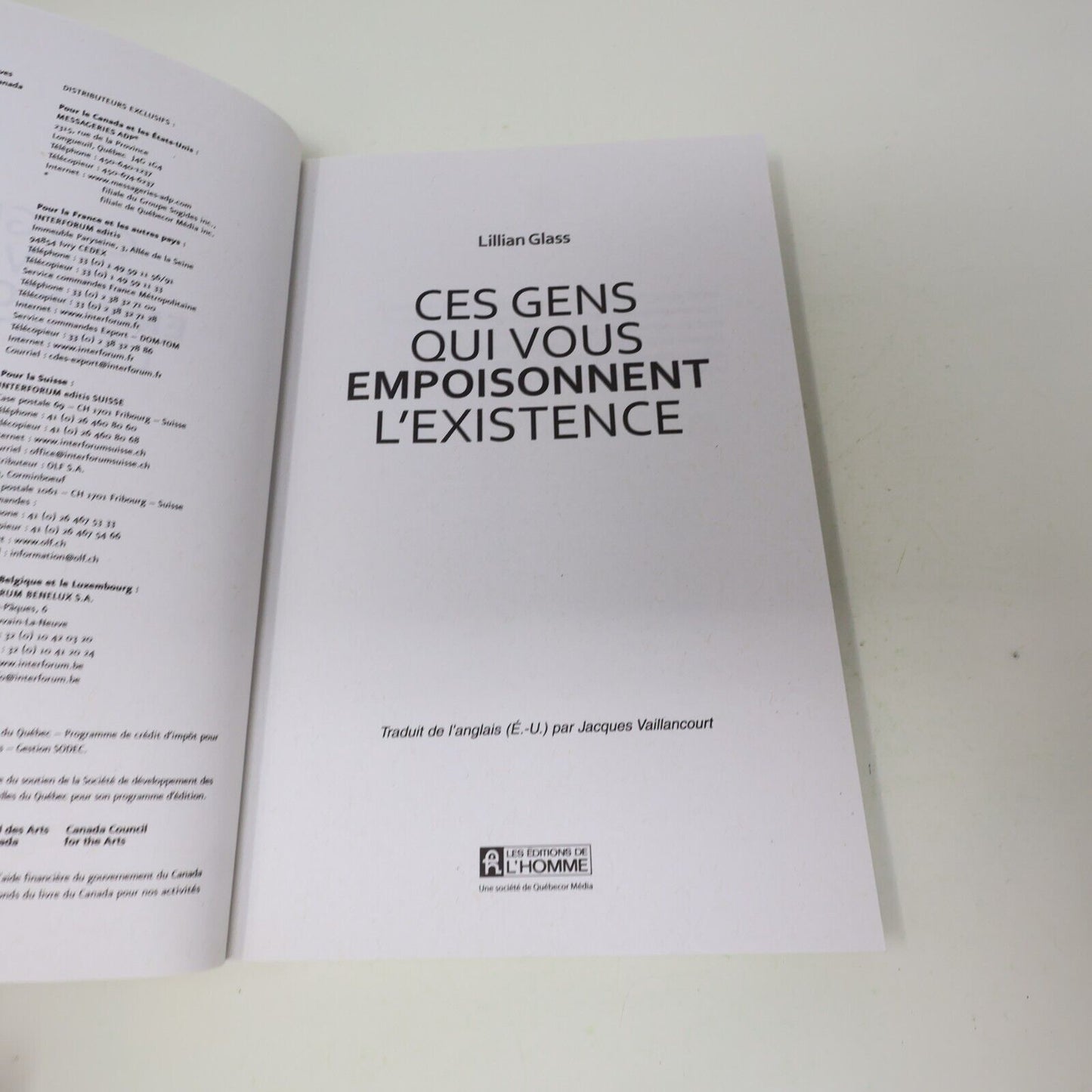 2013 Ces Gens qui Vous Empoisonnent l'Existence Lillian Glass De L'homme Livre