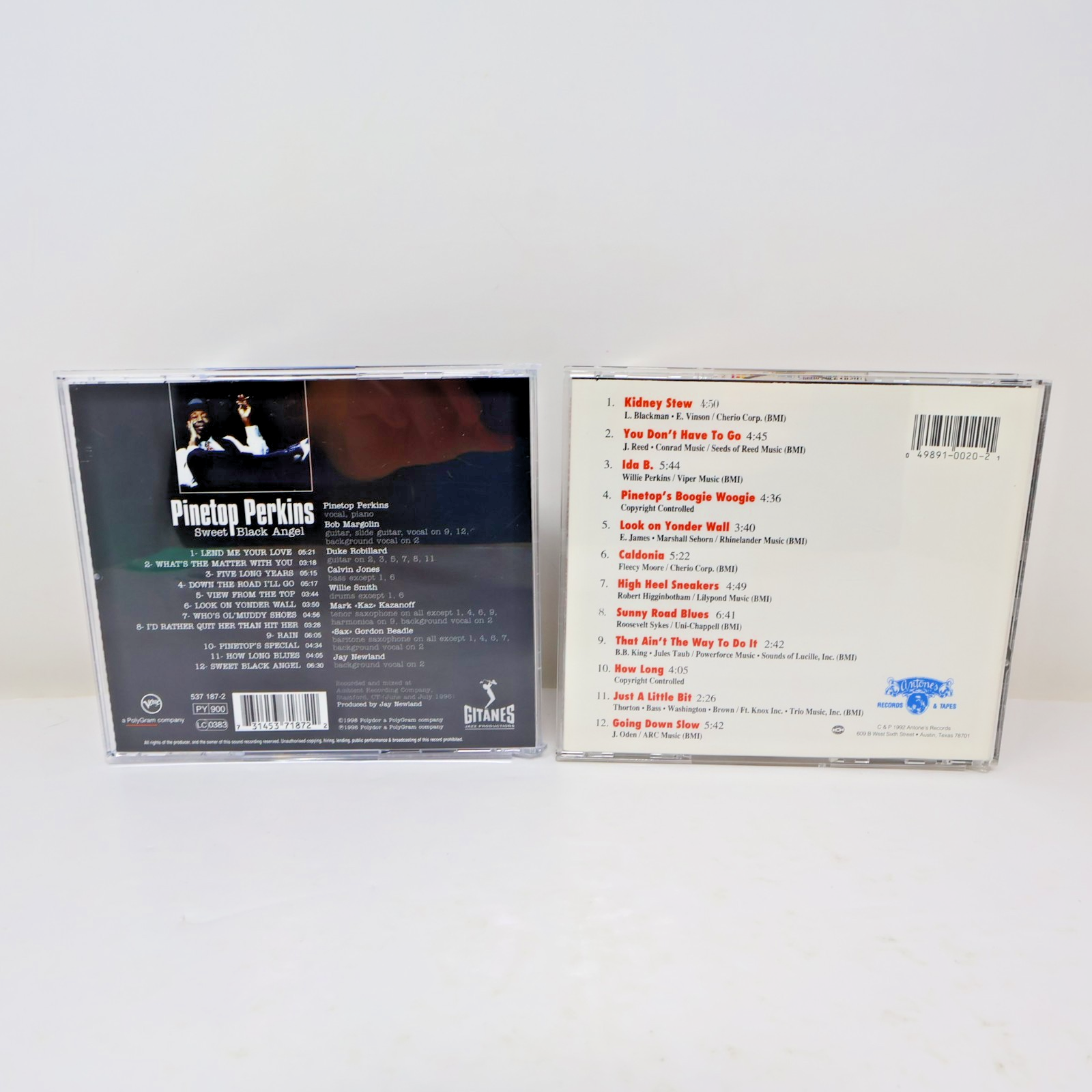 Pinetop Perkins 2 CDs Lot Sweet Black Angel/Pinetop's Boogie Woogie Blues 90s