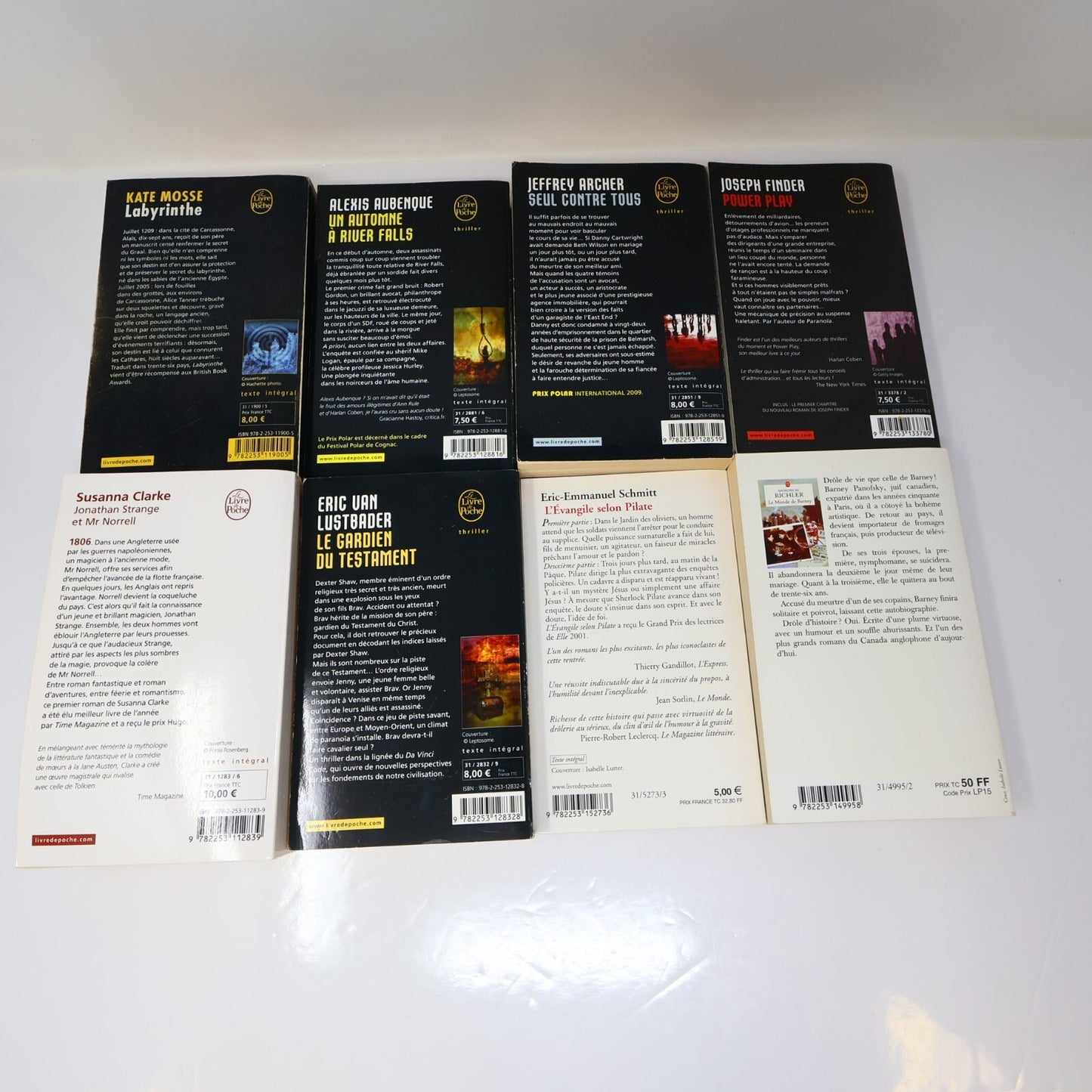 Crime et Mystère Policier Thriller Lot 8 Livres Poche Clarke/Mosse/Finder French