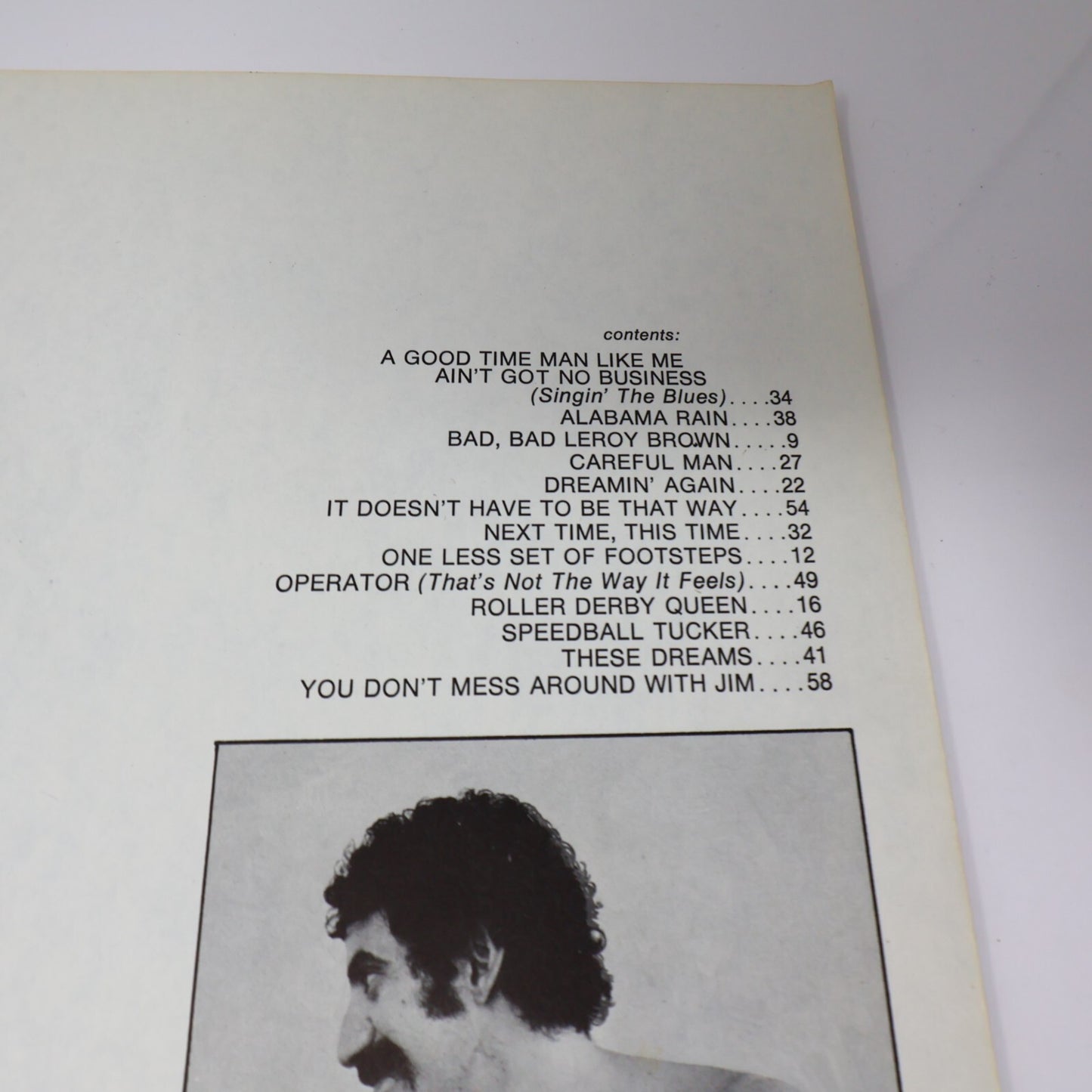 Jim Croce Life and Times Songbook Sheet Music Piano Guitar Alabama Rain PB 1973
