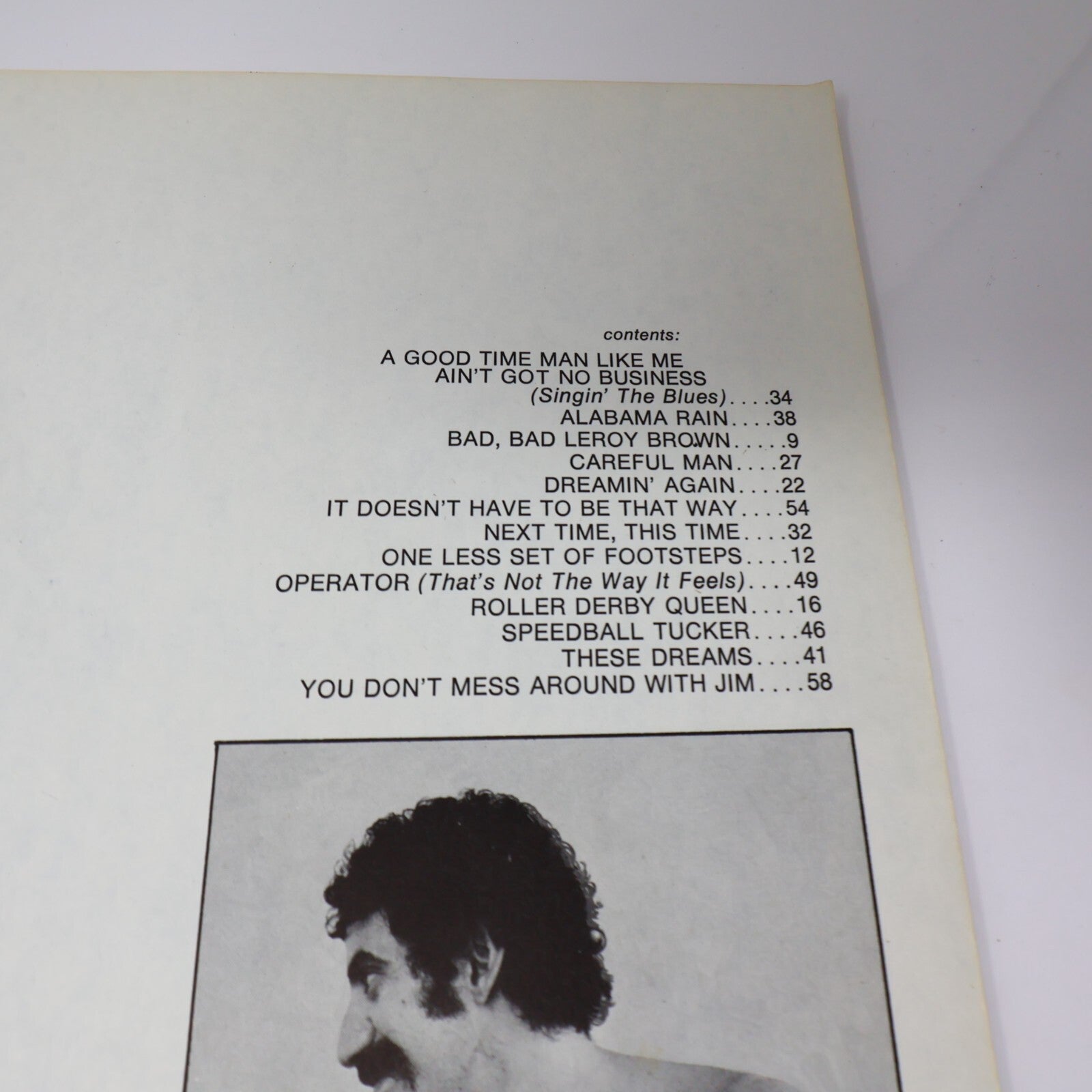 Jim Croce Life and Times Songbook Sheet Music Piano Guitar Alabama Rain PB 1973