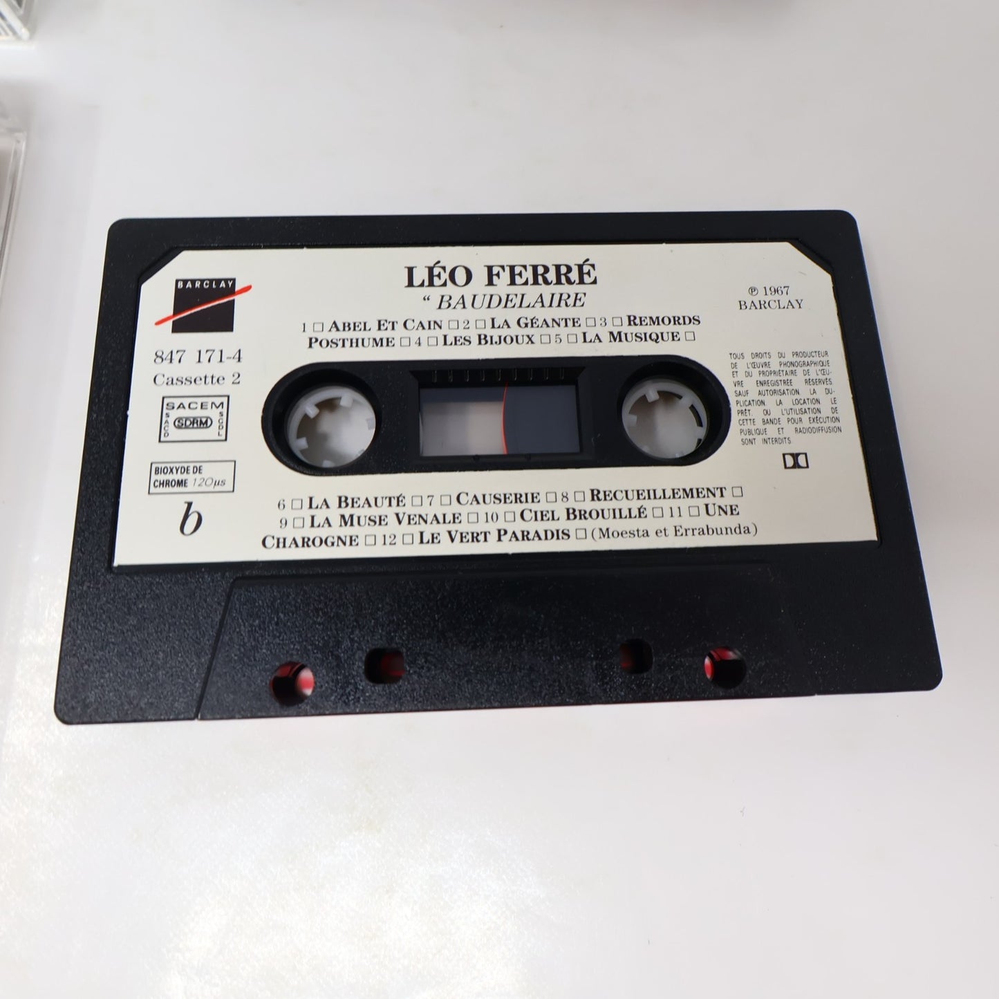 Léo Ferré Les Poètes Boîtier Cassette Apollinaire/Baudelaire/Verlaine Rimbaud